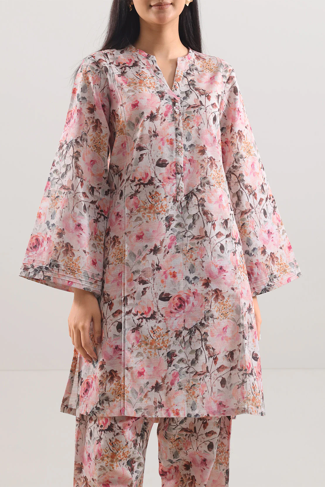 Unstitched Printed Cotton Khaddar 2 Piece (Shirt/Trouser) - Image 2