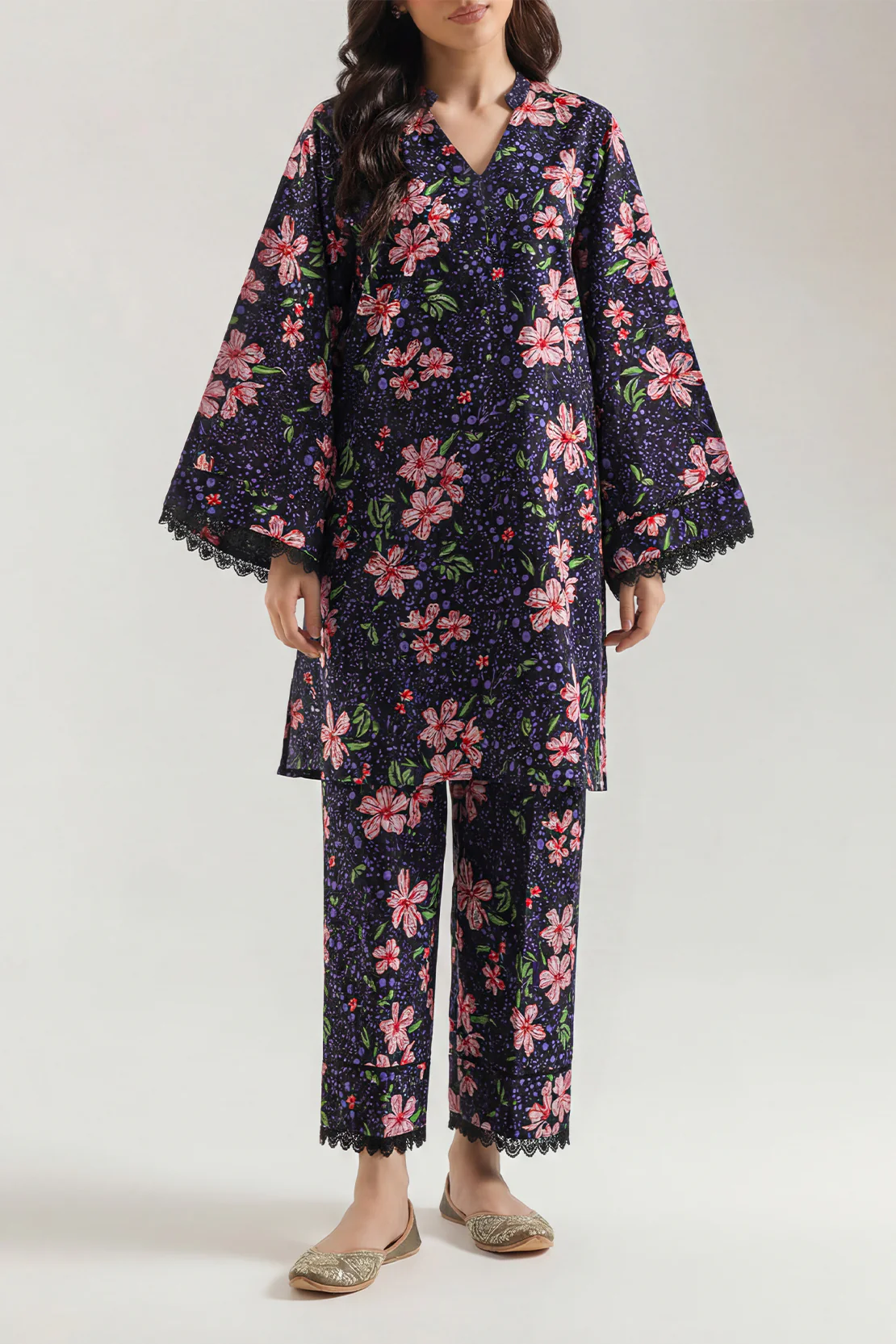 Unstitched Printed Cotton Khaddar 2 Piece (Shirt/Trouser) - Image 2