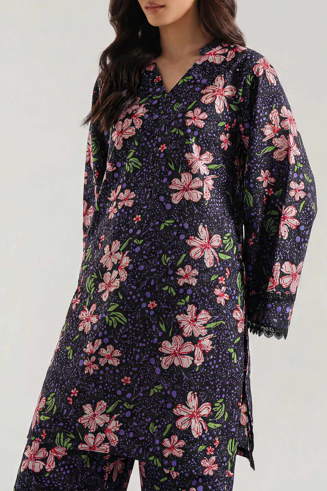 Unstitched Printed Cotton Khaddar 2 Piece (Shirt/Trouser) - Image 3