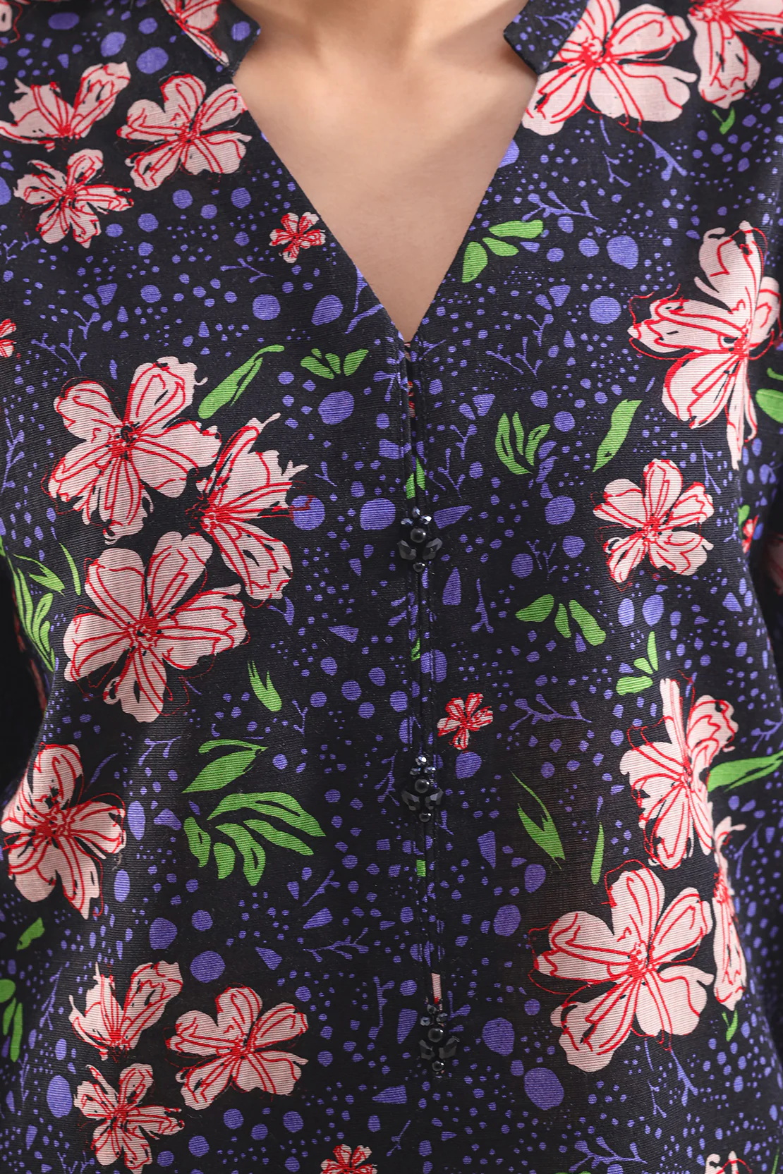 Unstitched Printed Cotton Khaddar 2 Piece (Shirt/Trouser) - Image 4