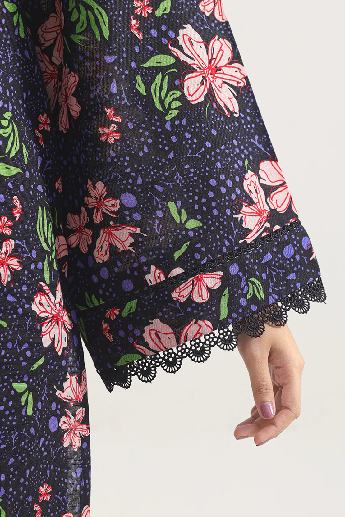 Unstitched Printed Cotton Khaddar 2 Piece (Shirt/Trouser) - Image 5