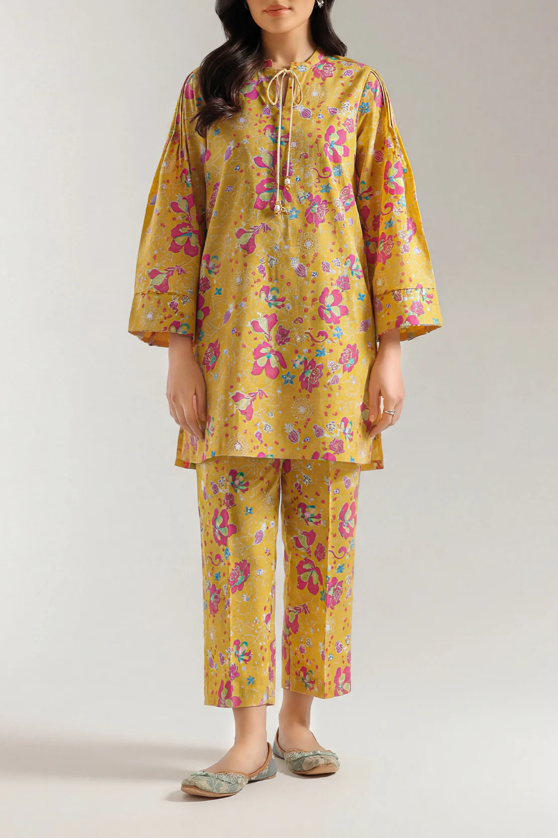 Unstitched Printed Cotton Khaddar 2 Piece (Shirt/Trouser)
