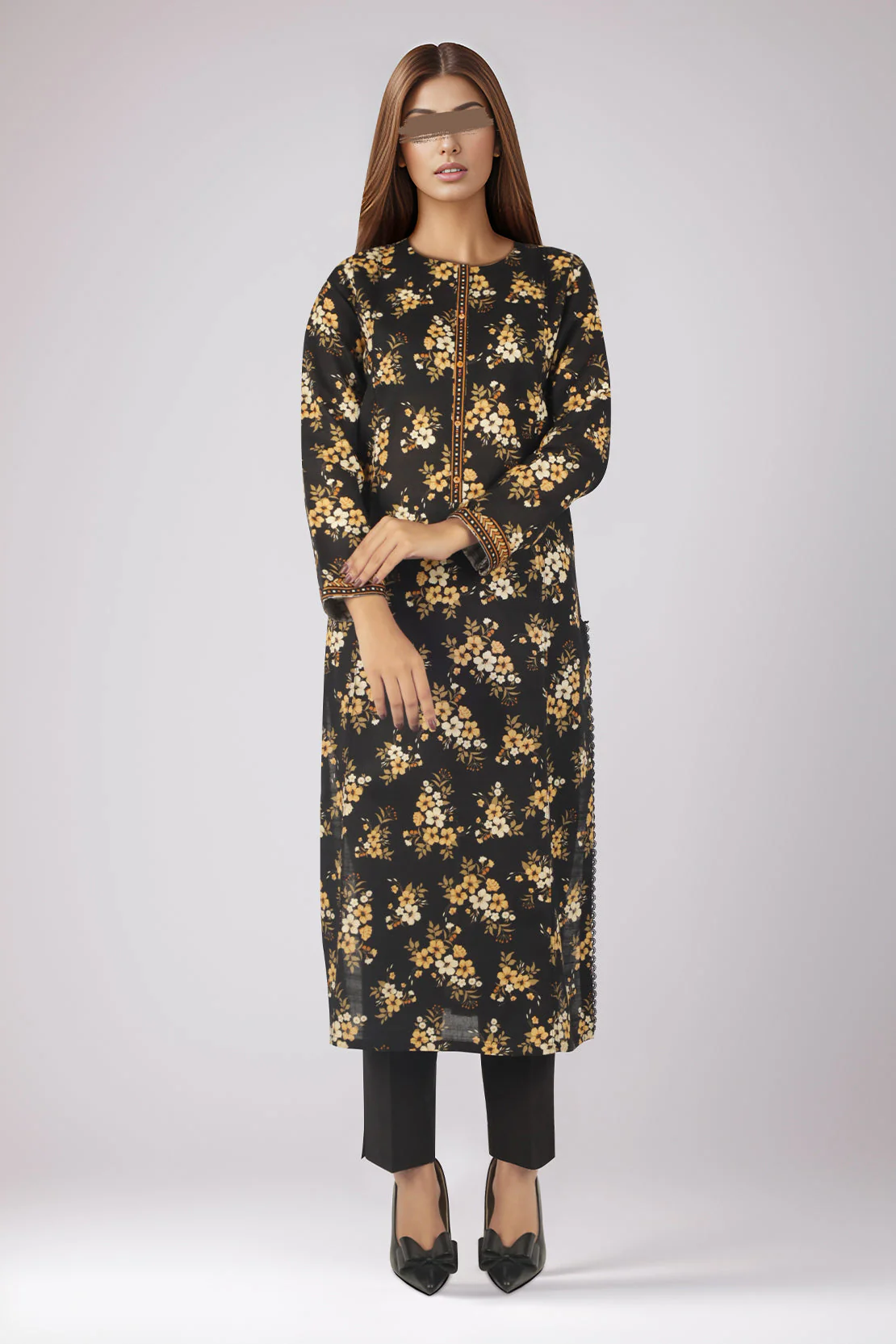 Unstitched Printed Cotton Khaddar 3 Piece - Image 4