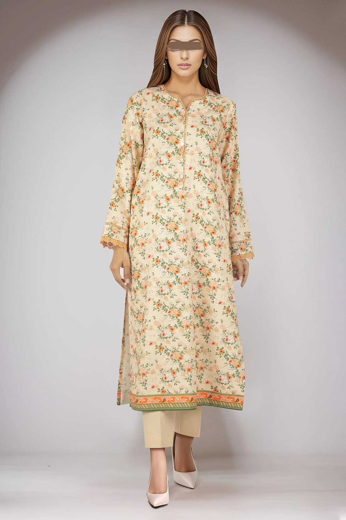 Unstitched Printed Cotton Khaddar 3 Piece - Image 3