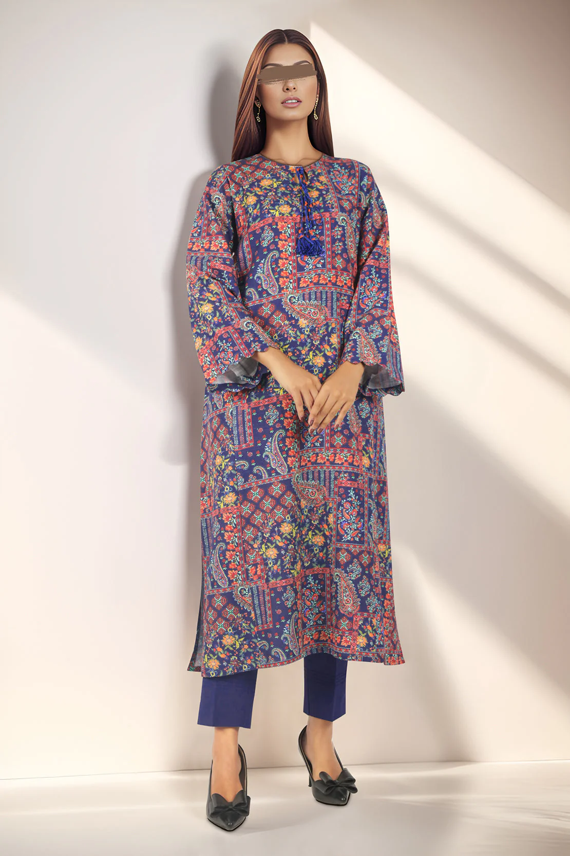 Unstitched Printed Cotton Khaddar 3 Piece - Image 2