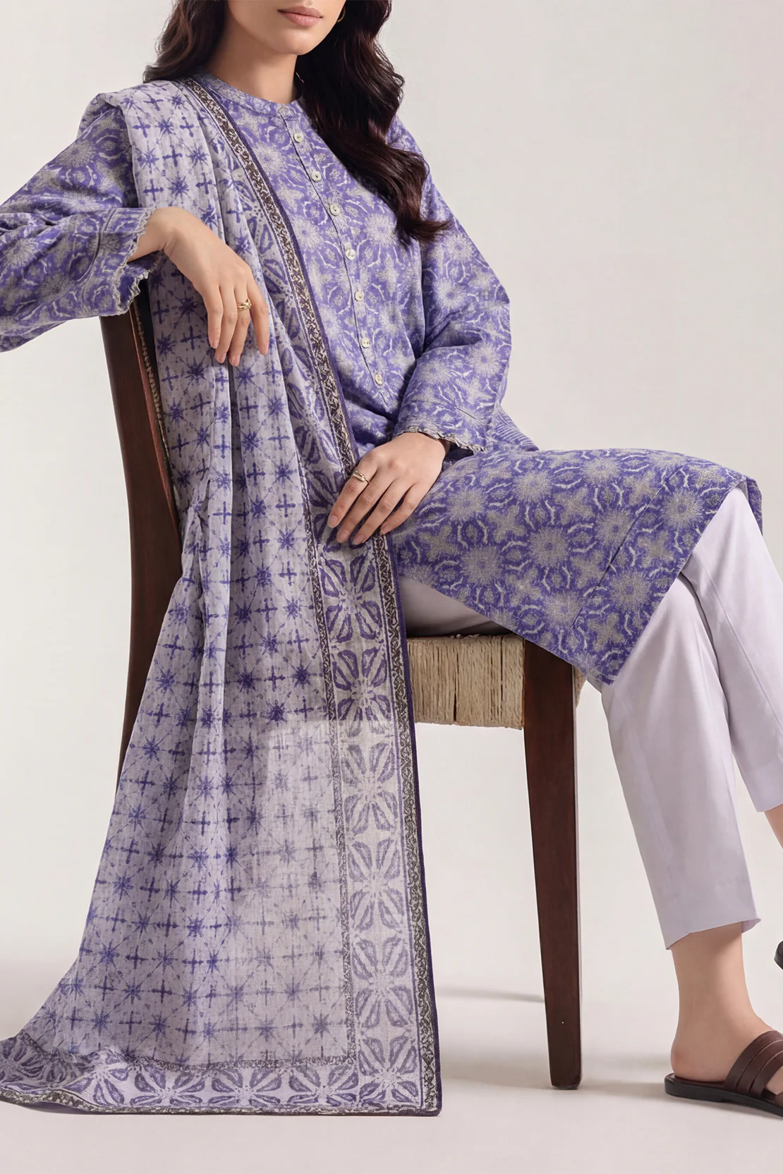 Unstitched Printed Warm Khaddar 3 Piece
