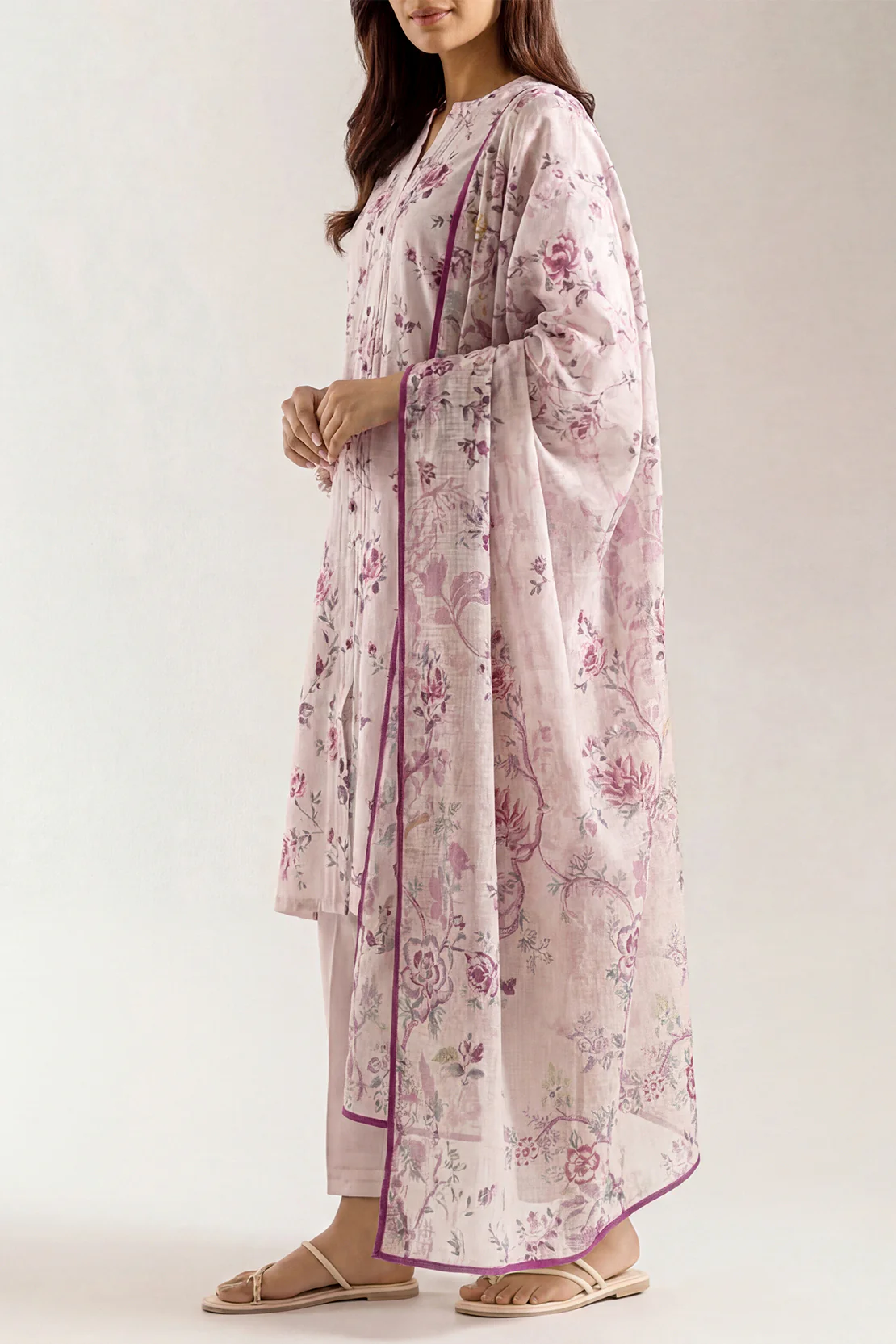 Unstitched Printed Cotton Khaddar 3 Piece - Image 2