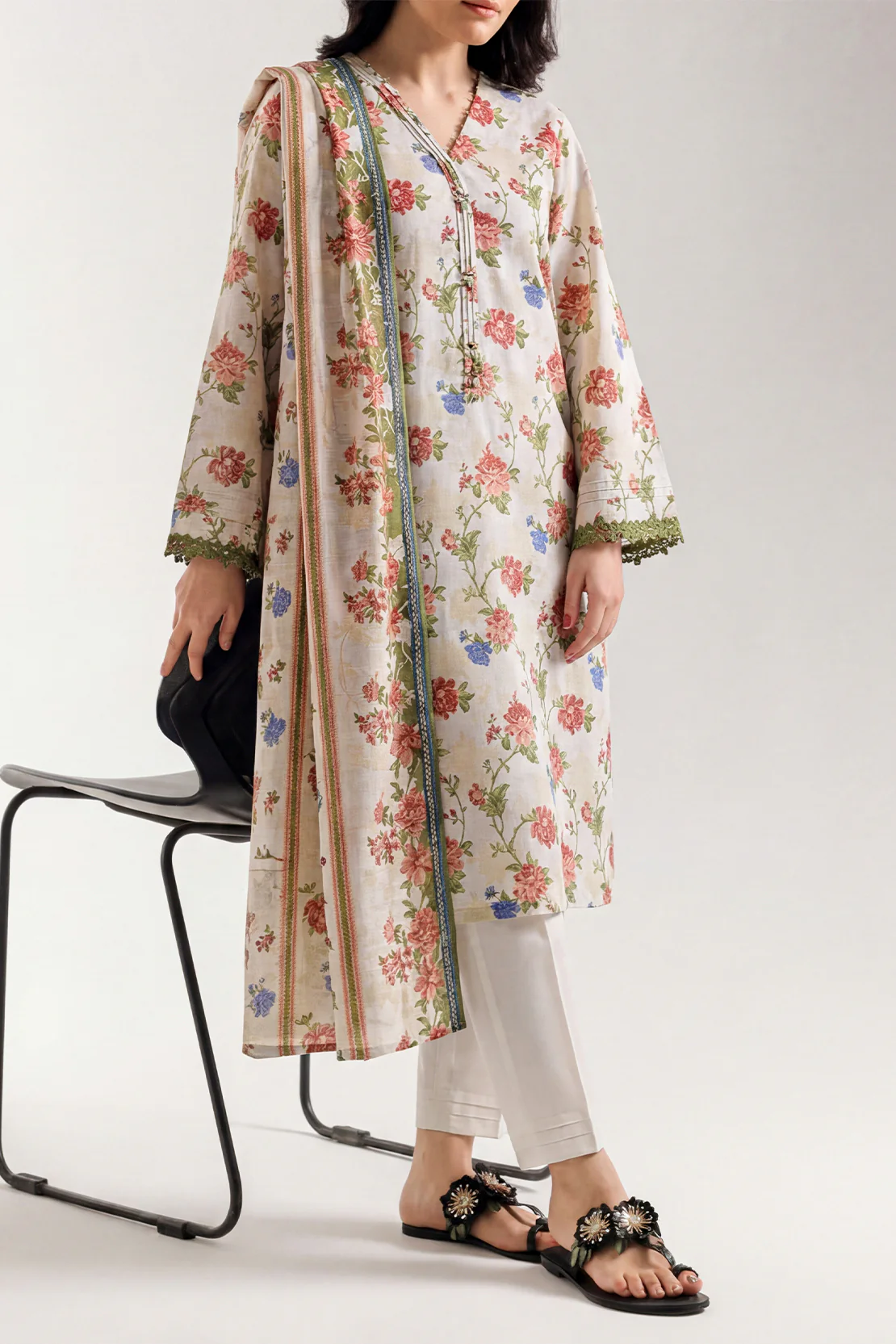 Unstitched Printed Warm Khaddar 3 Piece