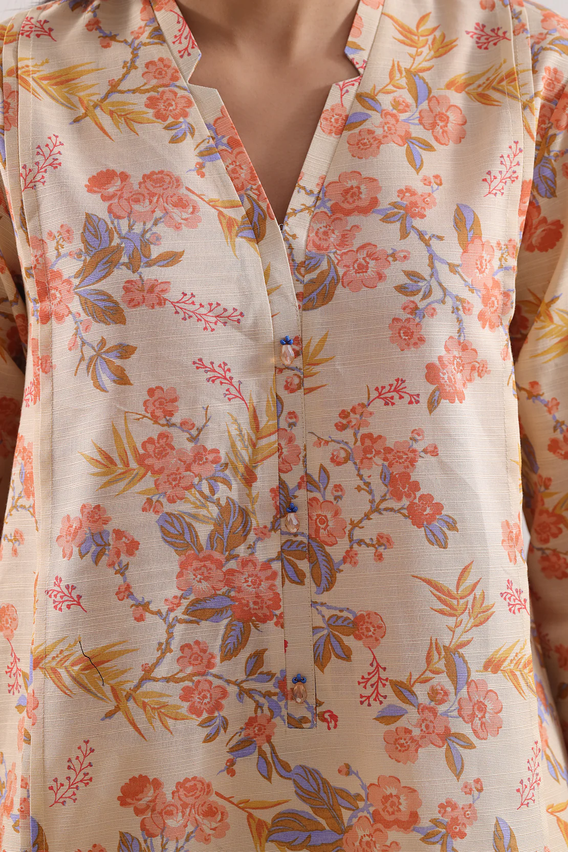 Unstitched Printed Warm Khaddar 3 Piece - Image 4