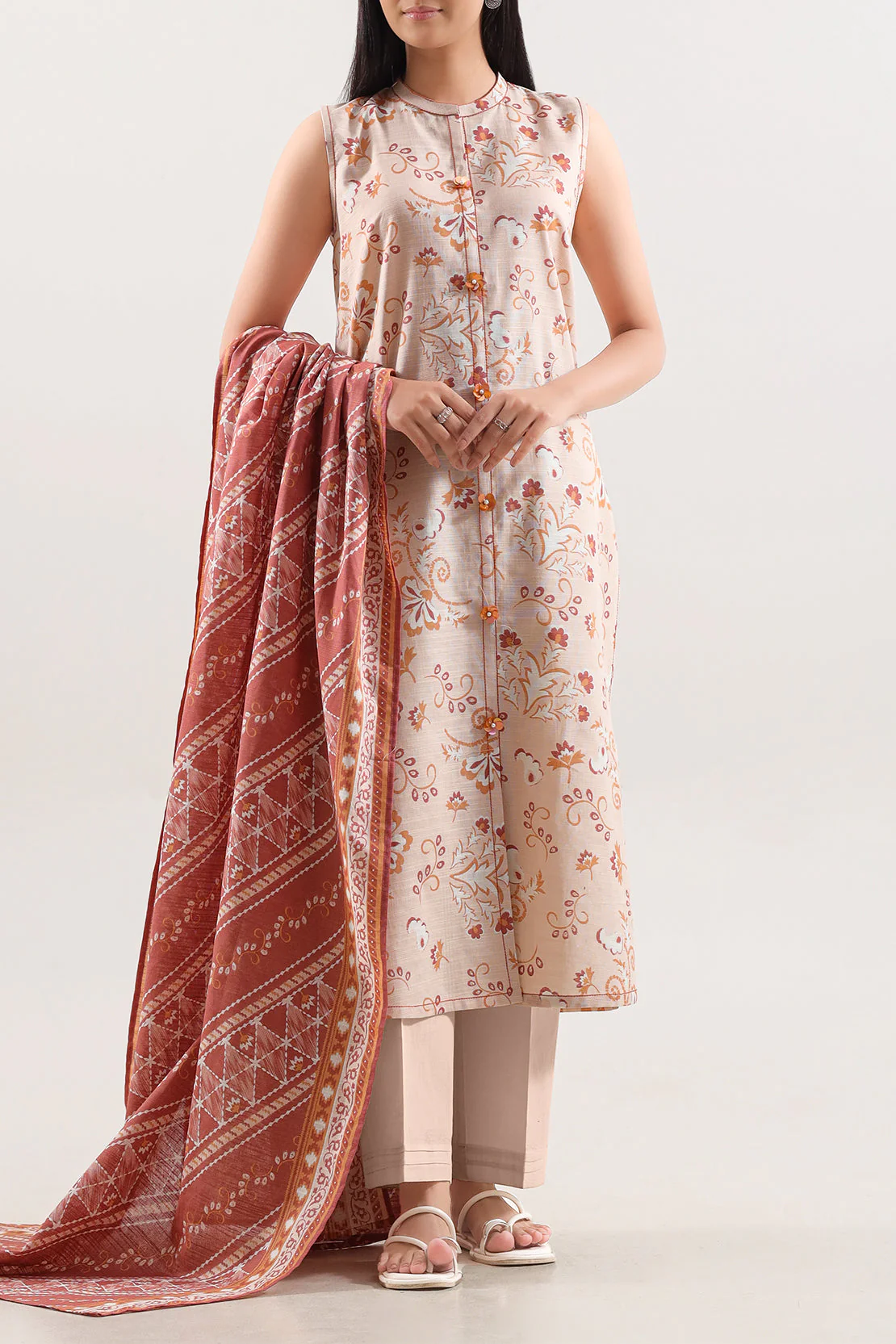 Unstitched Printed Warm Khaddar 3 Piece