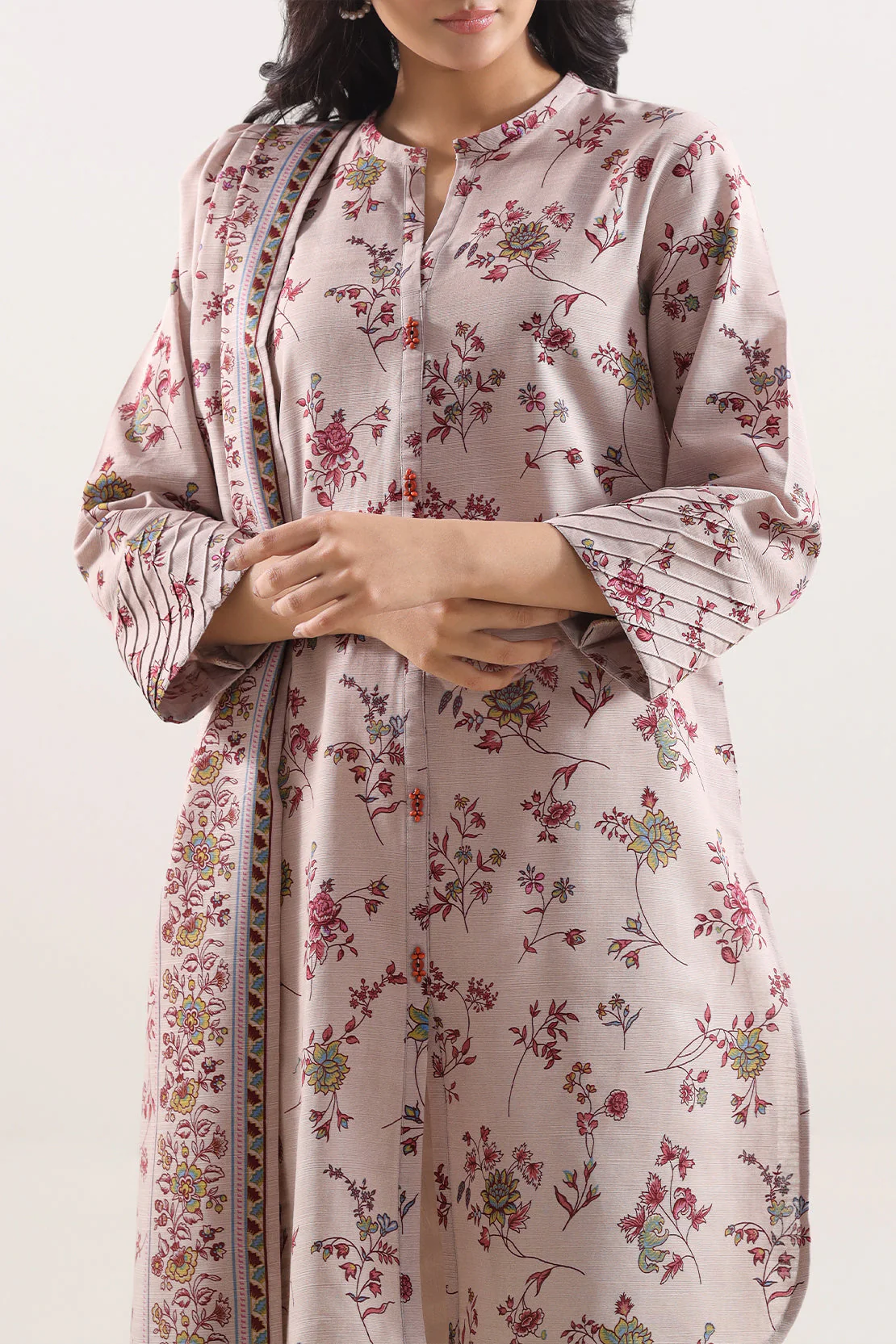 Unstitched Printed Warm Khaddar 3 Piece - Image 2