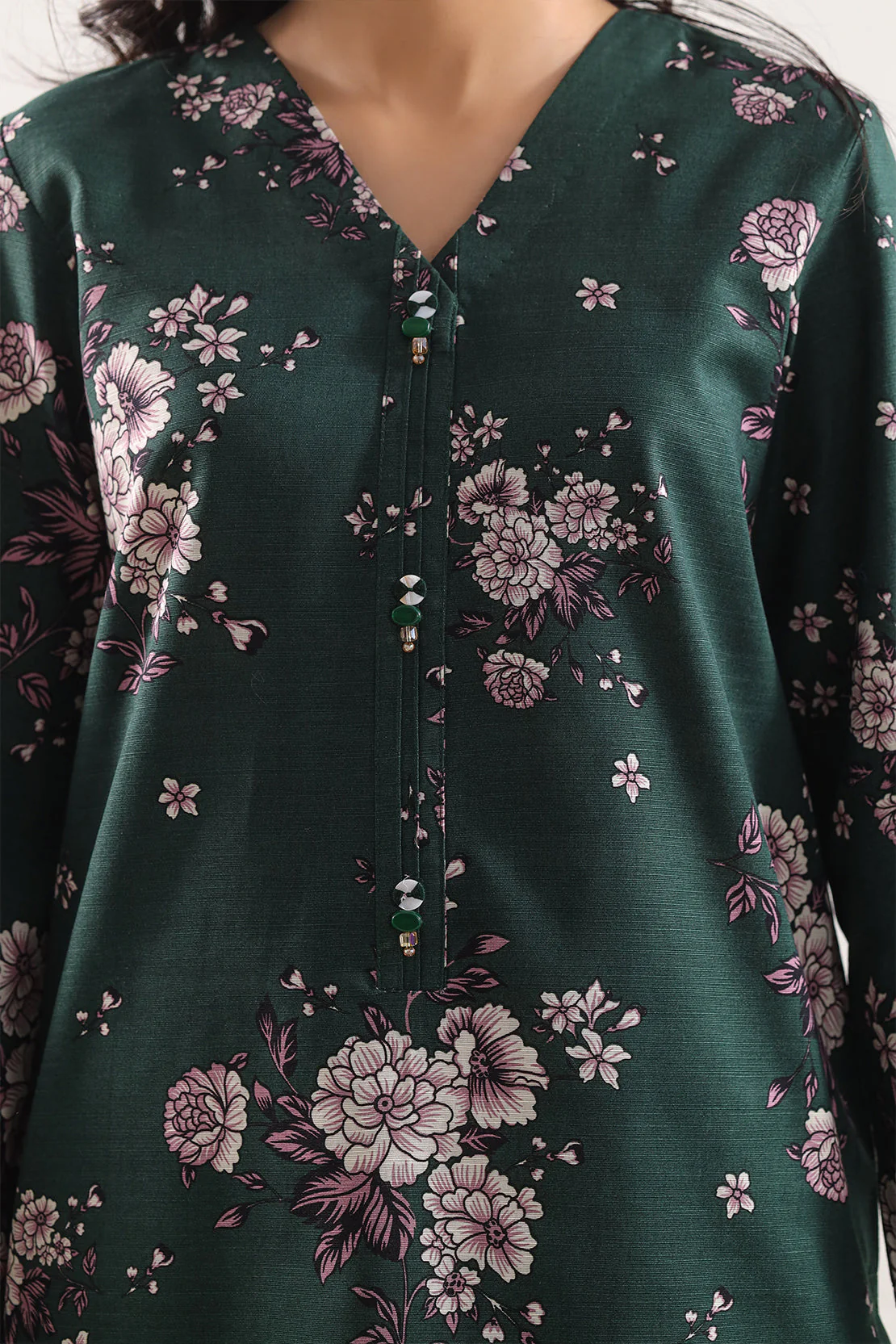 Unstitched Printed Warm Khaddar 3 Piece - Image 3