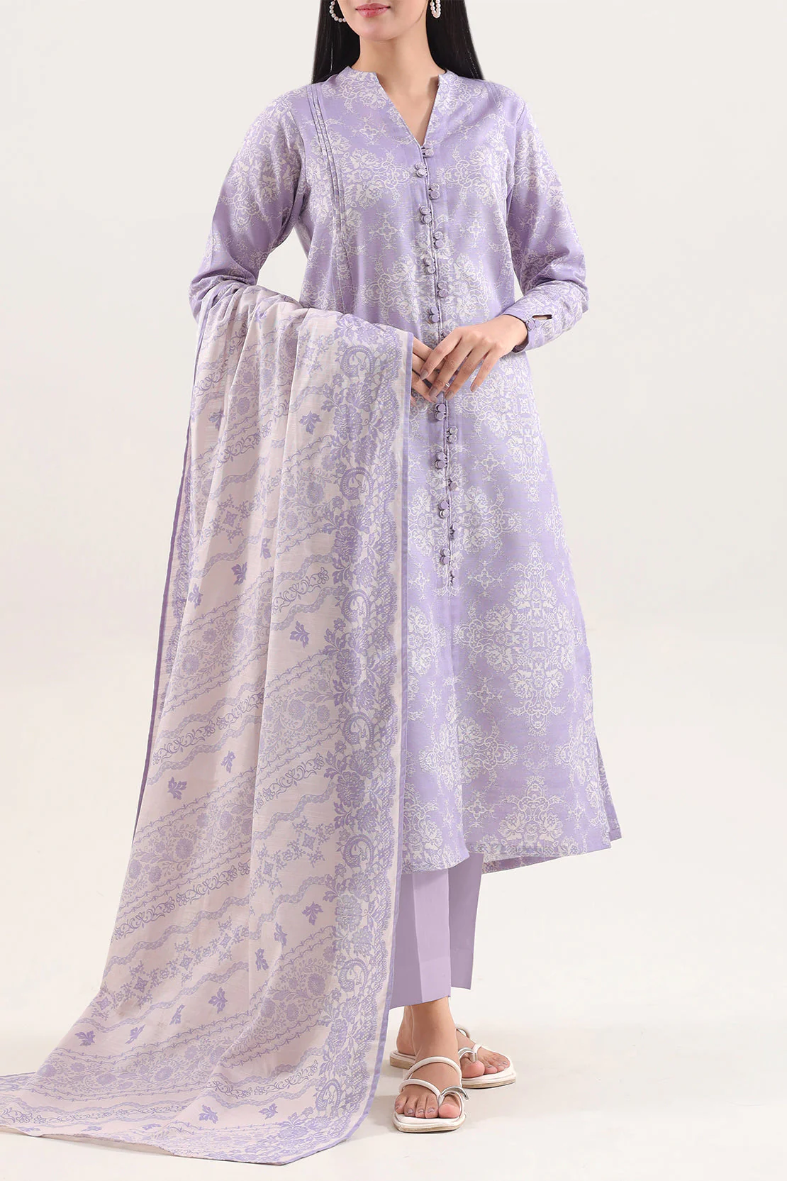Unstitched Printed Warm Khaddar 3 Piece