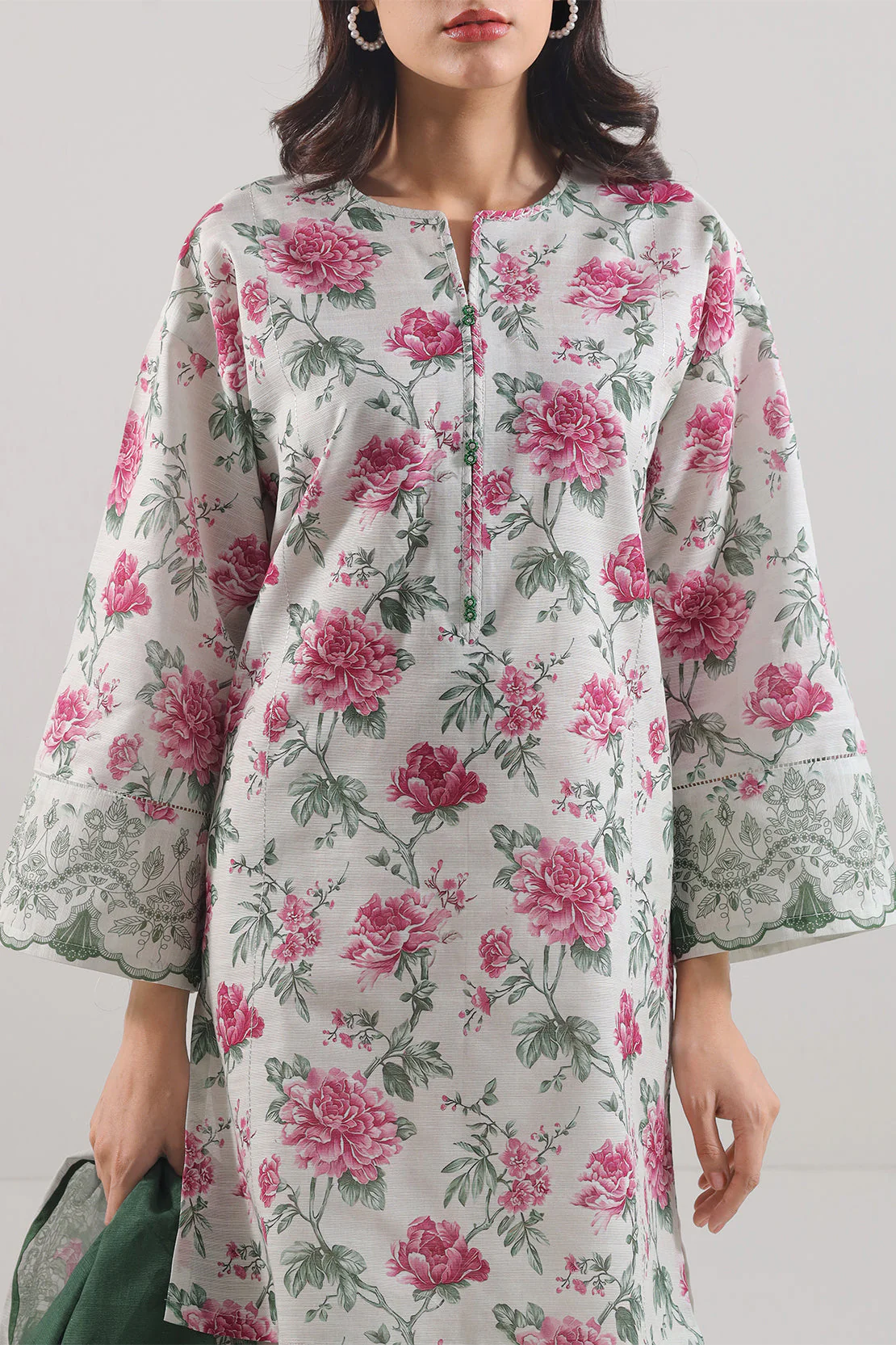 Unstitched Printed Cotton Khaddar 3 Piece - Image 2