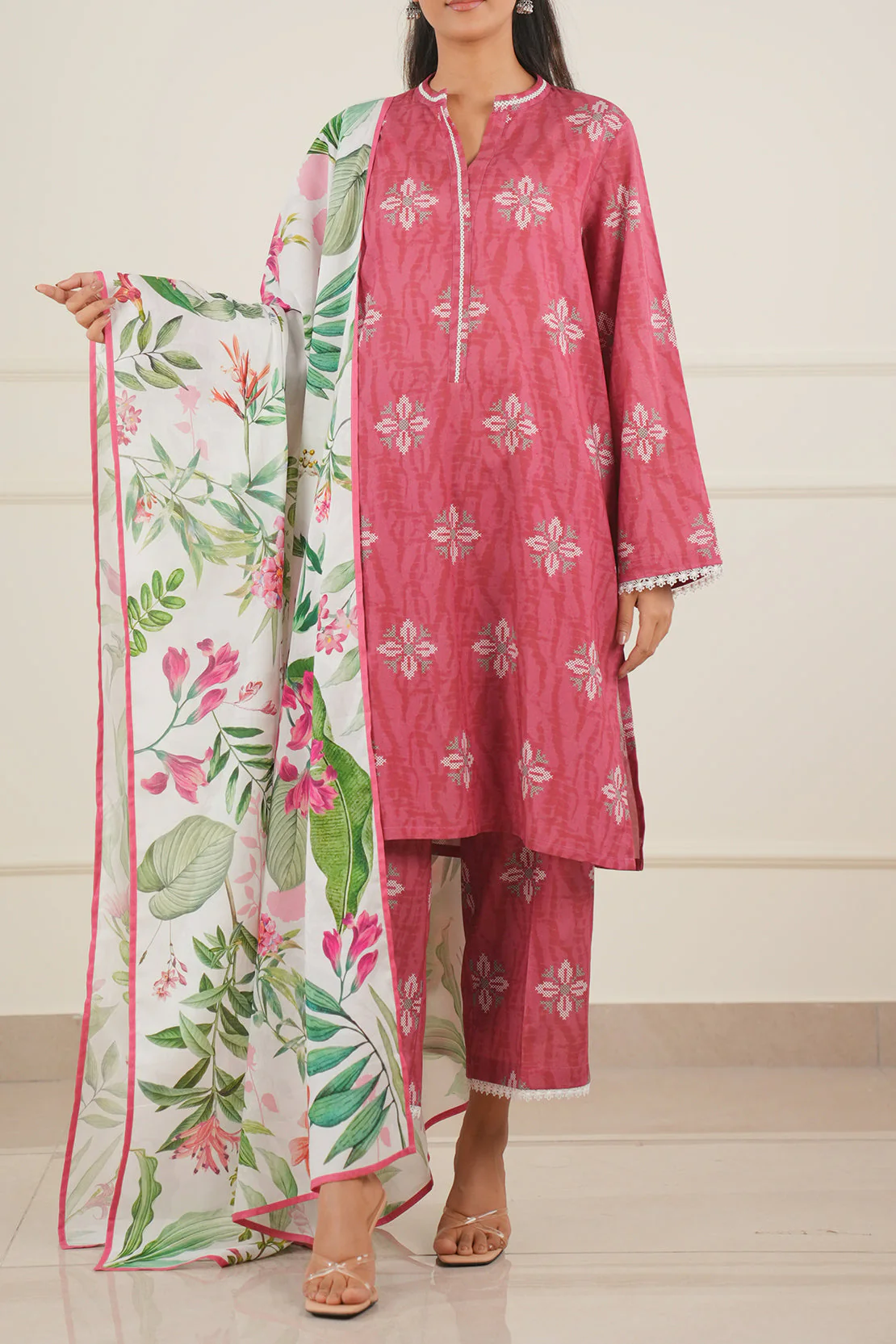 Unstitched Printed Cotton Viscose 2 Piece (Shirt/Trouser)