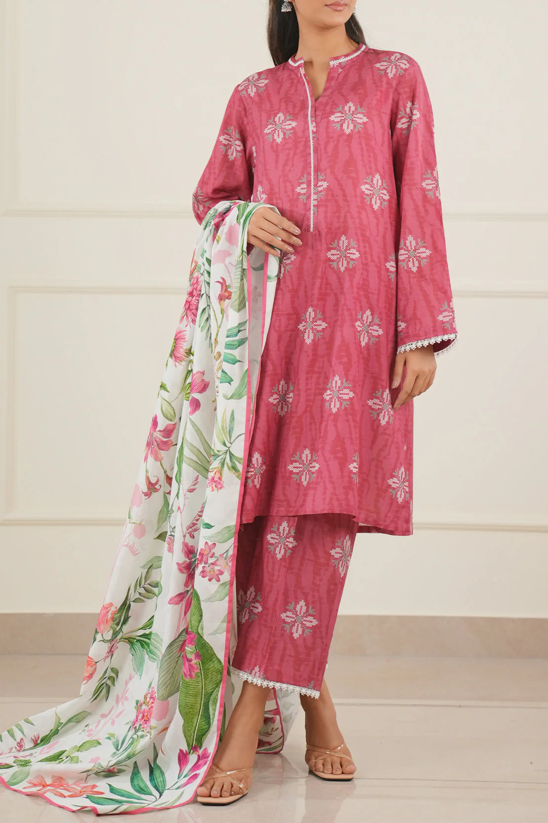 Unstitched Printed Cotton Viscose 2 Piece (Shirt/Trouser) - Image 2