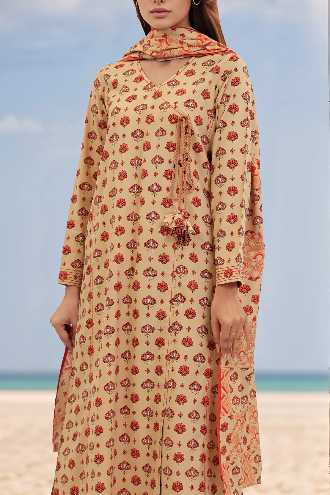 Unstitched Printed Cotton Viscose 3 Piece - Image 2
