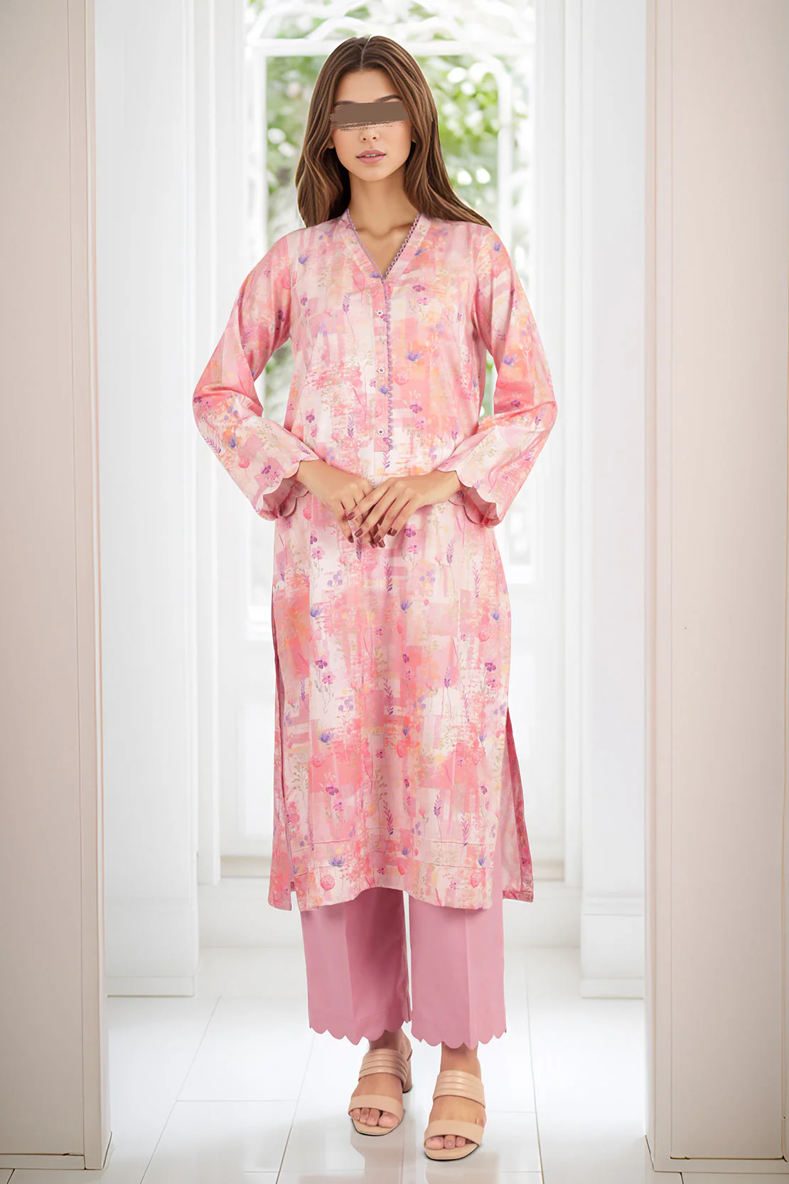 Unstitched Printed Cotton Viscose 3 Piece - Image 3