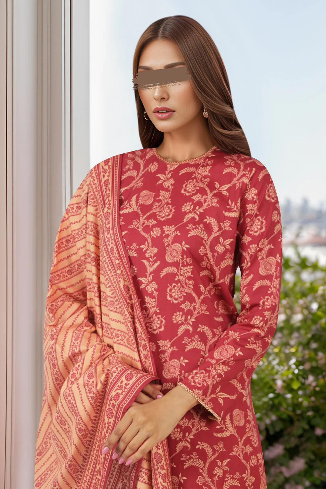 Unstitched Printed Cotton Viscose 3 Piece - Image 3