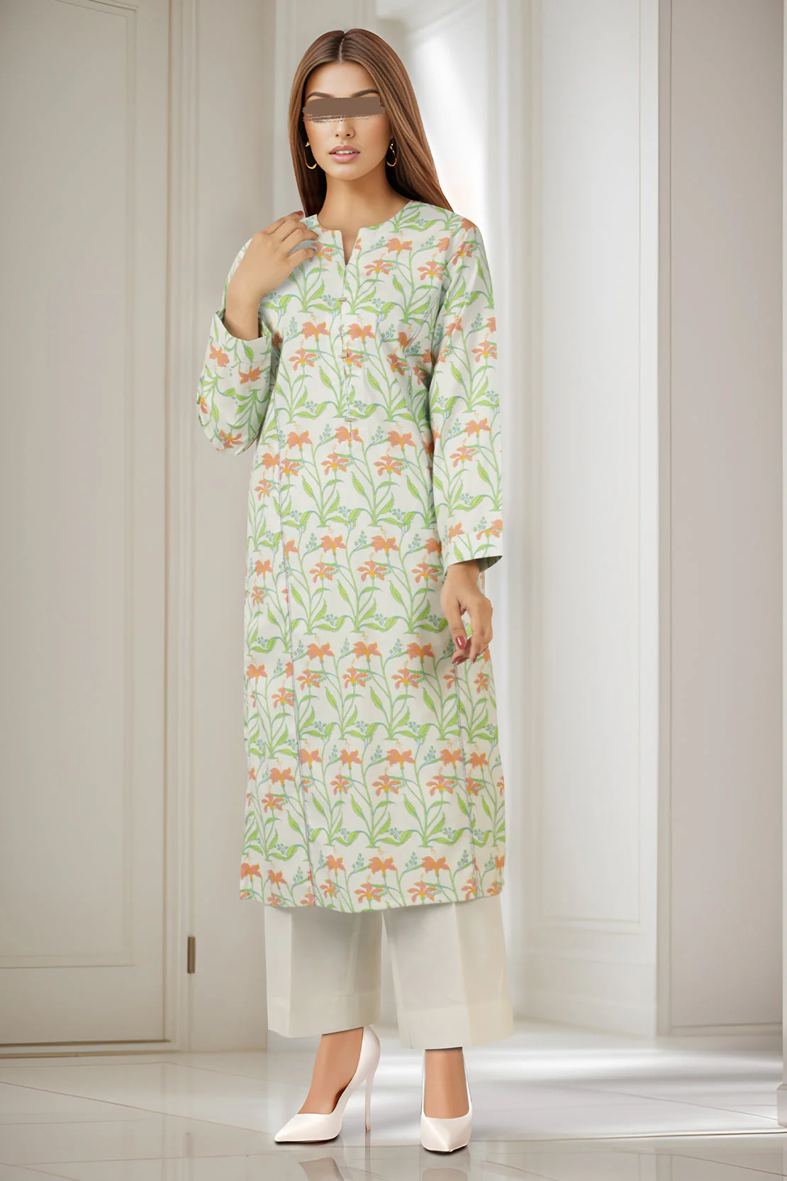 Unstitched Printed Cotton Viscose 3 Piece - Image 2