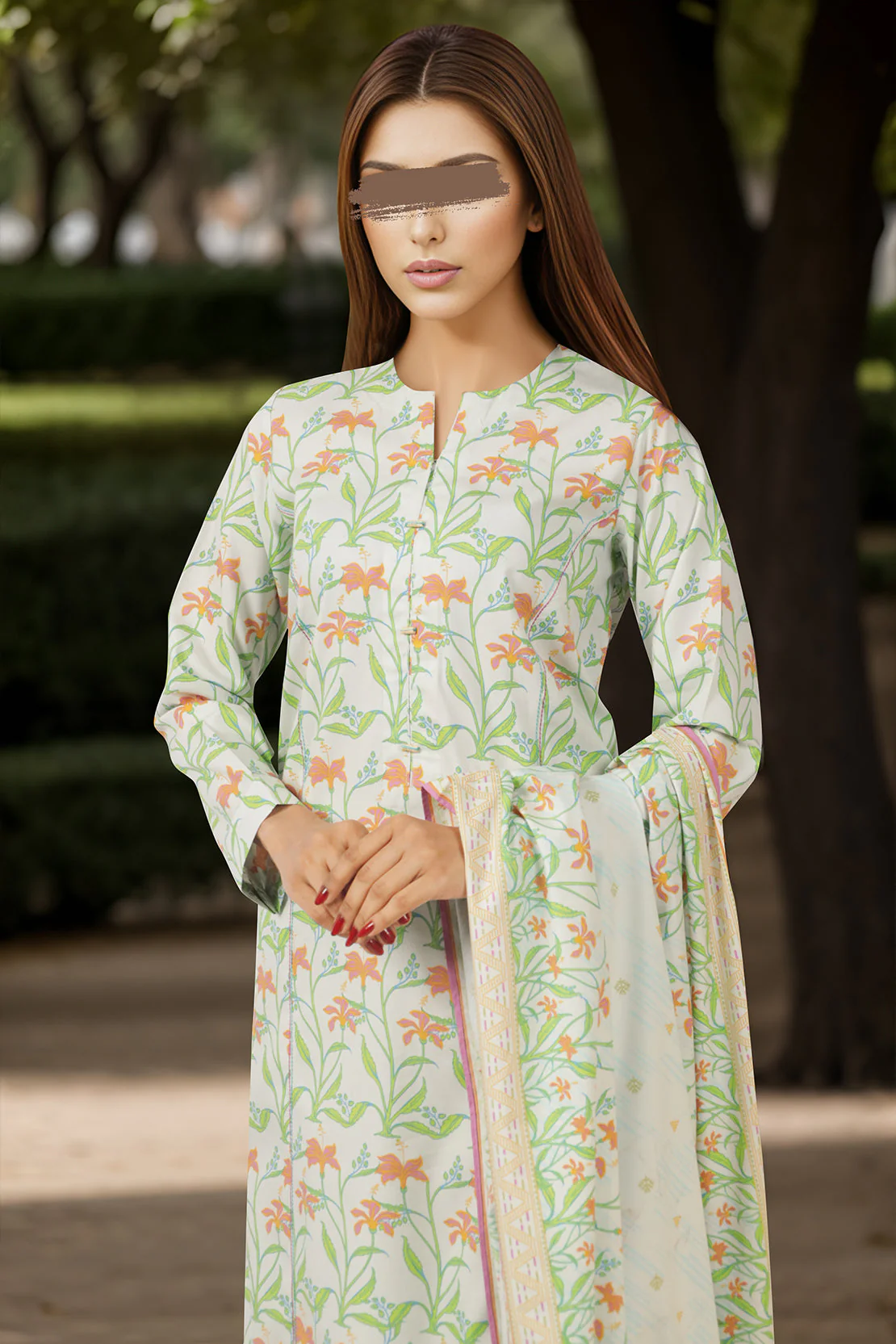 Unstitched Printed Cotton Viscose 3 Piece - Image 3