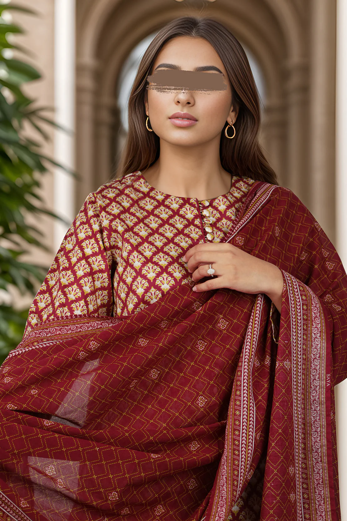 Unstitched Printed Cotton Viscose 3 Piece - Image 3