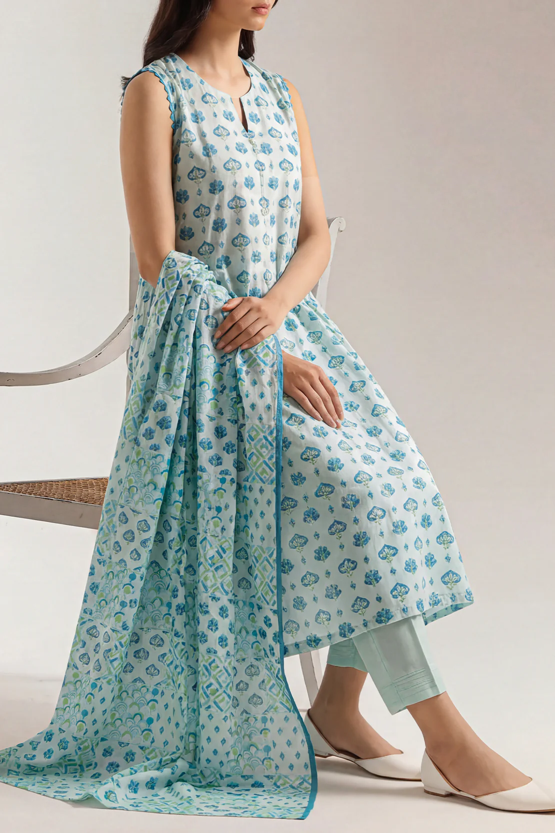 Unstitched Printed Cotton Viscose 3 Piece