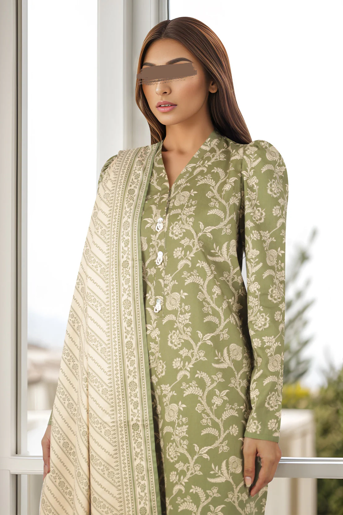 Unstitched Printed Cotton Viscose 3 Piece