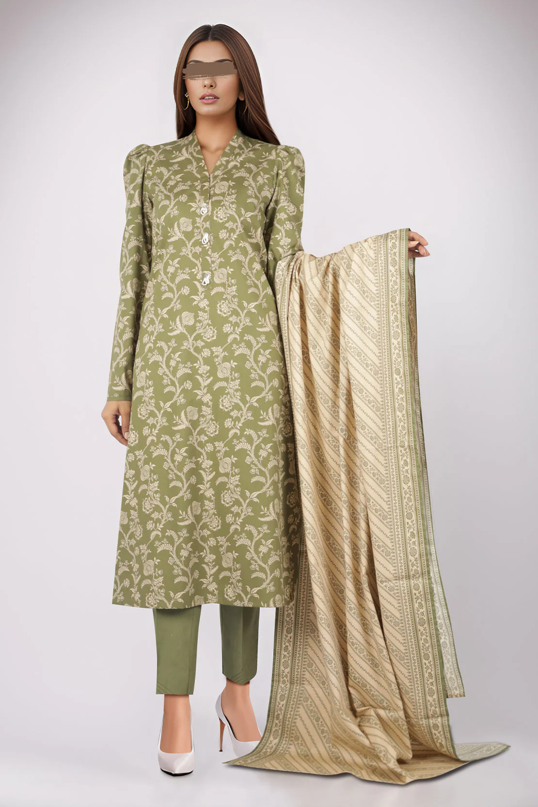 Unstitched Printed Cotton Viscose 3 Piece - Image 2