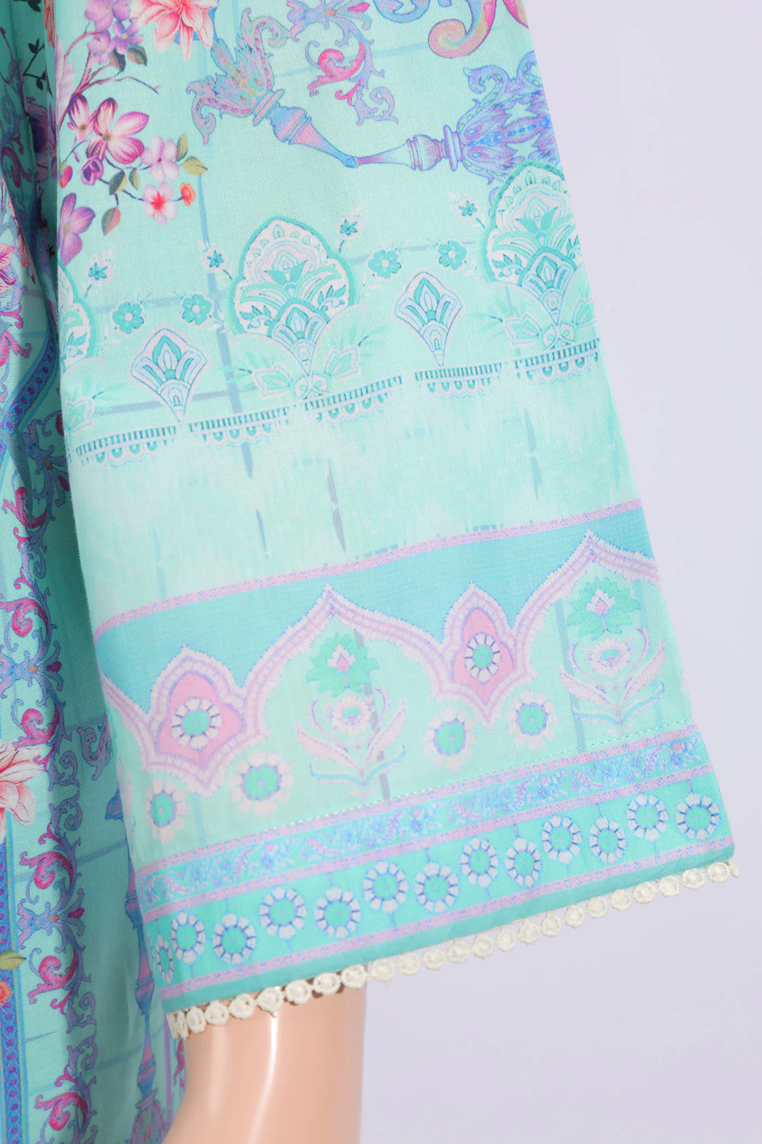 Unstitched Printed Emb Lawn 3 Piece With Cotton Net Dupatta - Image 4