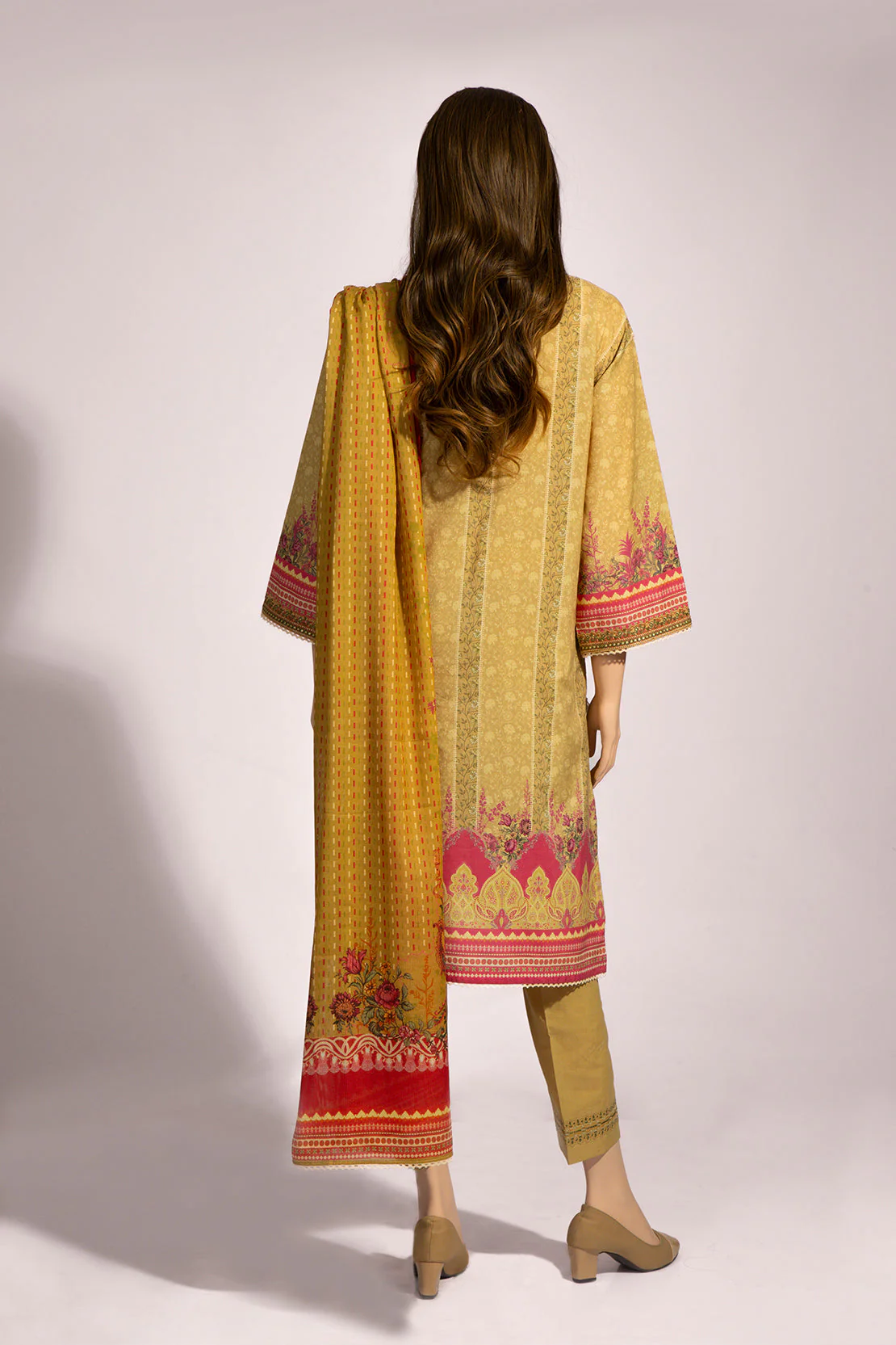 Unstitched Printed Embroidered Lawn 3 Piece - Image 3