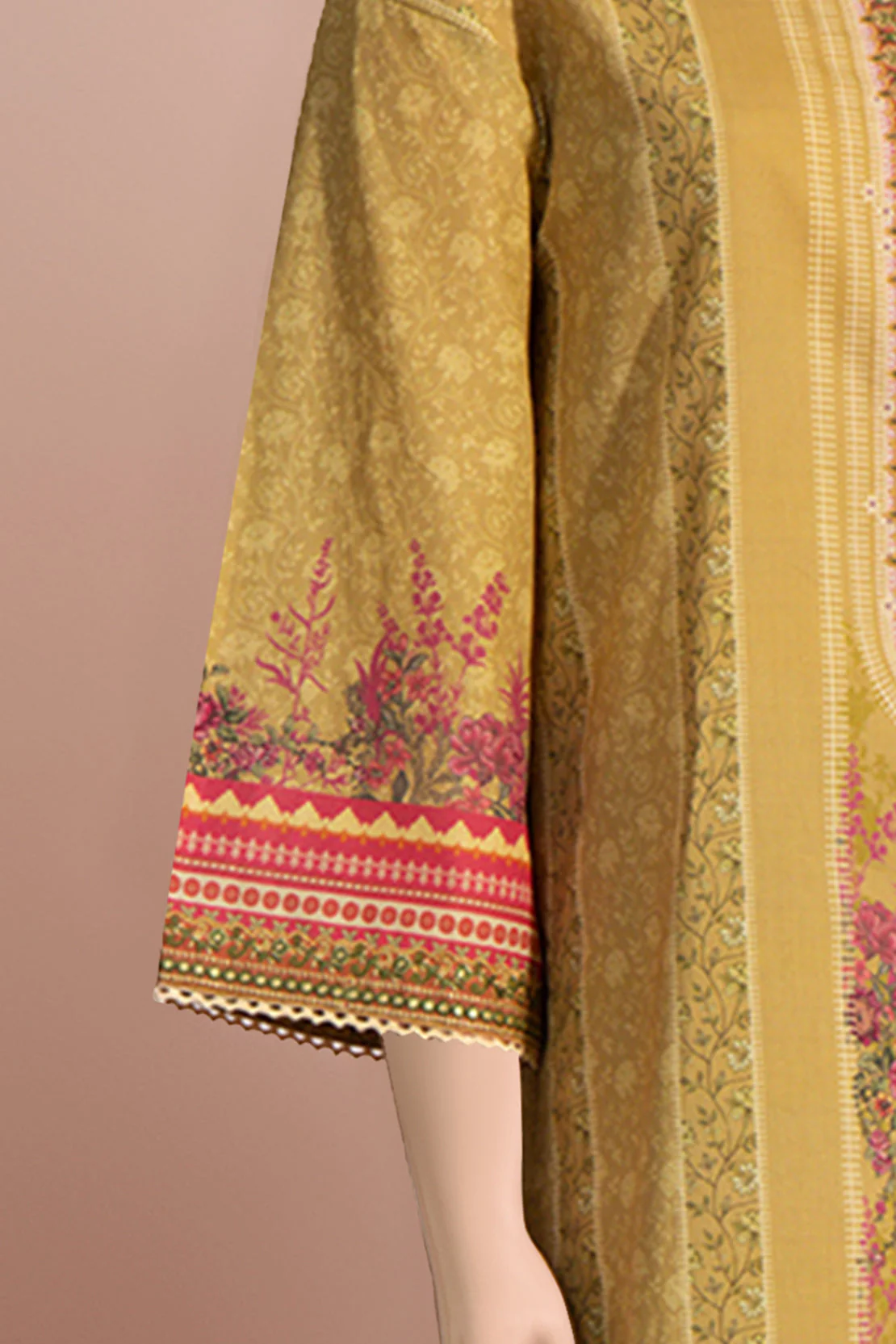 Unstitched Printed Embroidered Lawn 3 Piece - Image 5