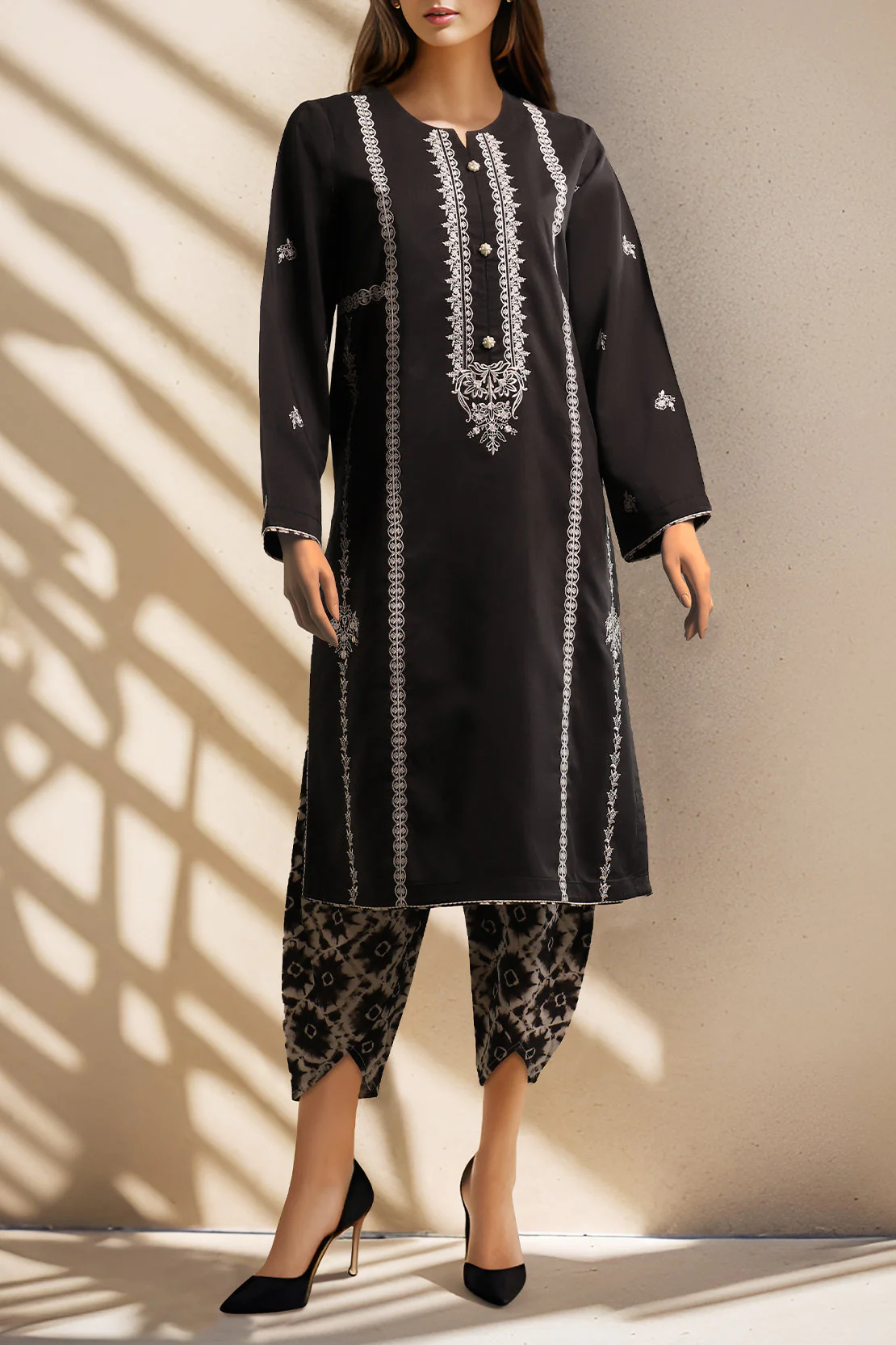 Unstitched Printed Embroidered Cotton Filament 2 Piece (Shirt/Trouser) - Image 2