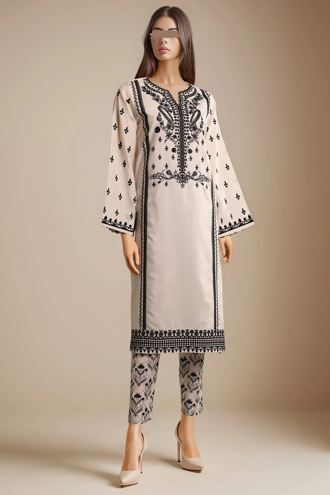 Unstitched Printed Embroidered Cotton Filament 2 Piece (Shirt/Trouser)