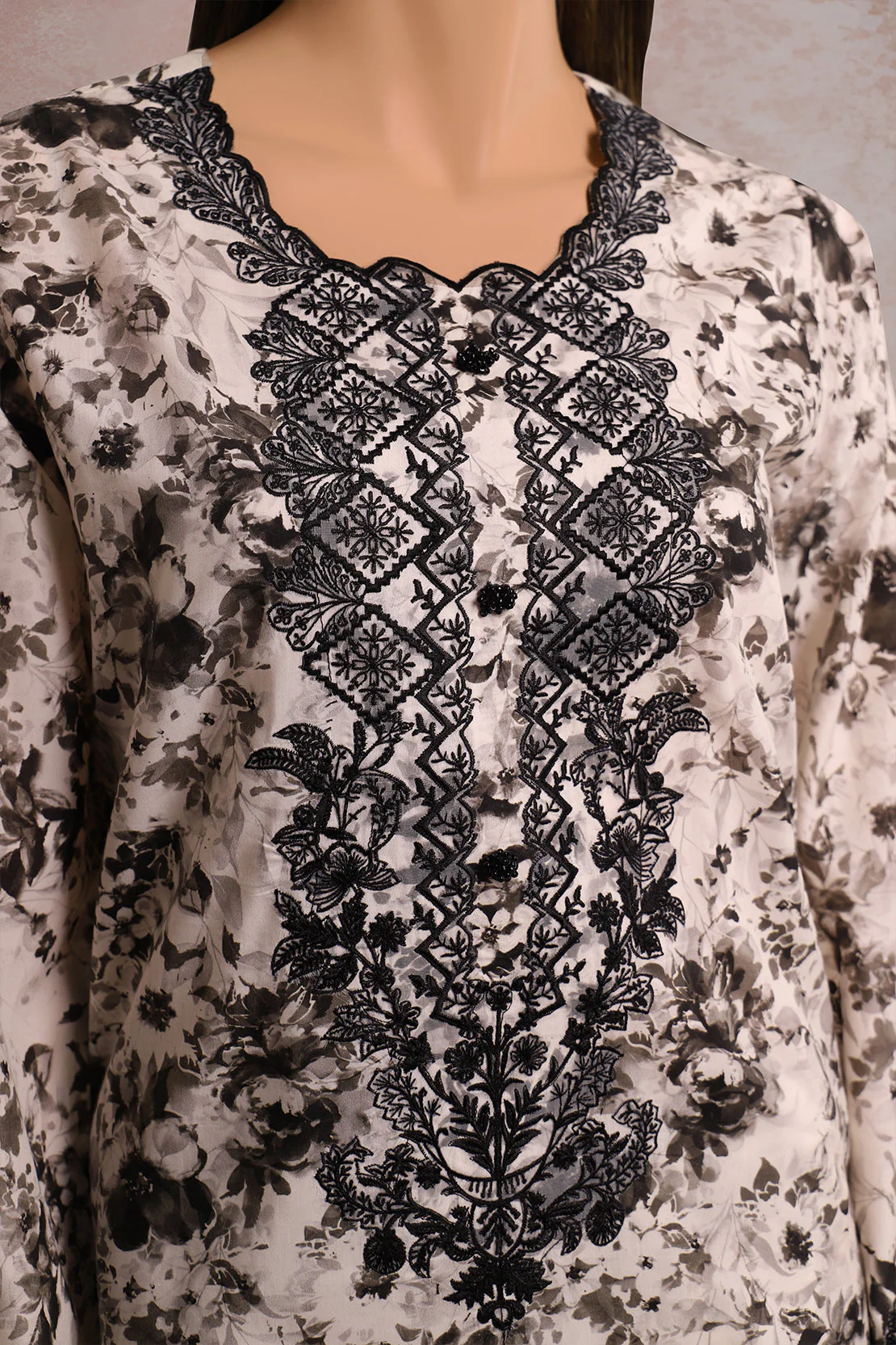 Unstitched Printed Embroidered Cotton Filament 2 Piece (Shirt/Trouser) - Image 3