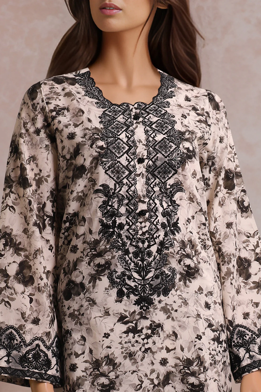 Unstitched Printed Embroidered Cotton Filament 2 Piece (Shirt/Trouser) - Image 5