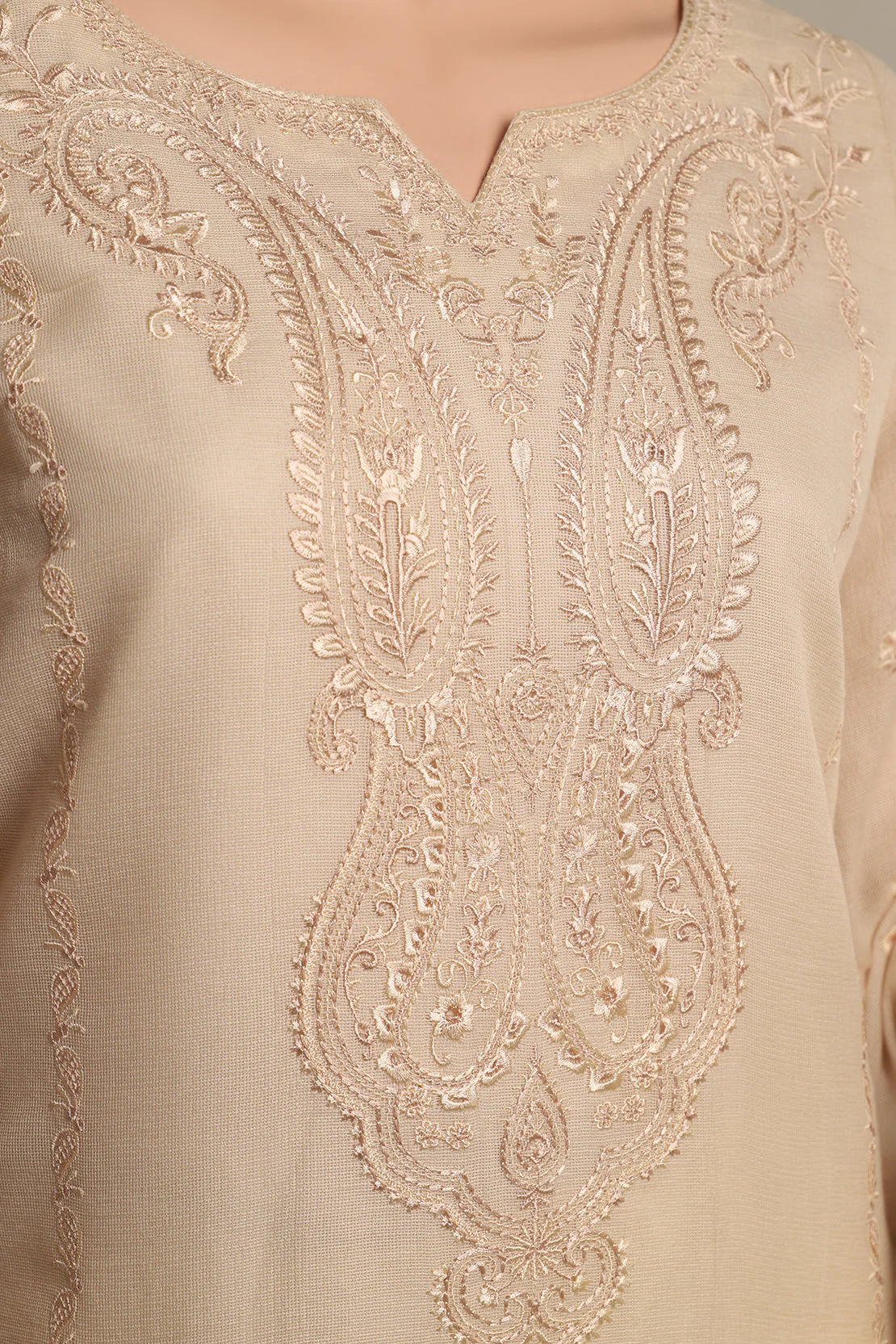 Unstitched Printed Embroidered Cotton Net 3 Piece - Image 3