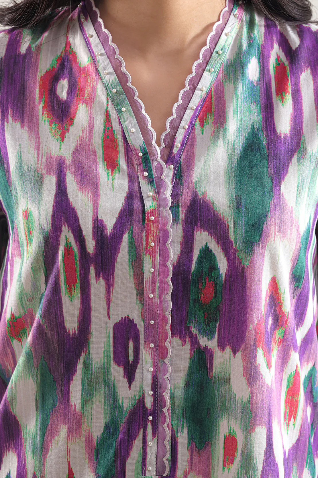 Unstitched Printed Embroidered Cotton Tencel 3 Piece - Image 4