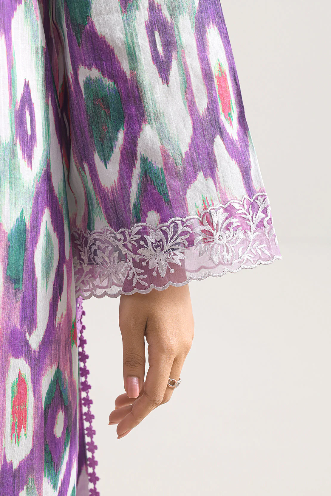 Unstitched Printed Embroidered Cotton Tencel 3 Piece - Image 5