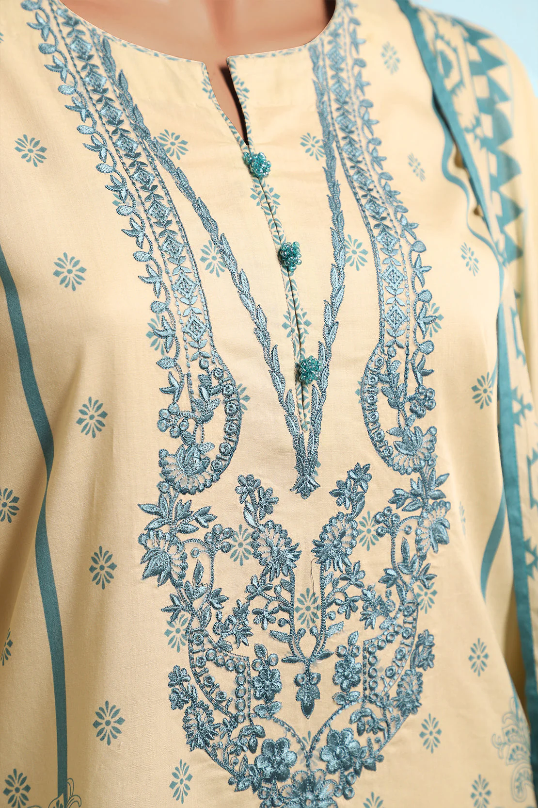 Unstitched Printed Embroidered Lawn 2 Piece (Shirt/Dupatta) - Image 2
