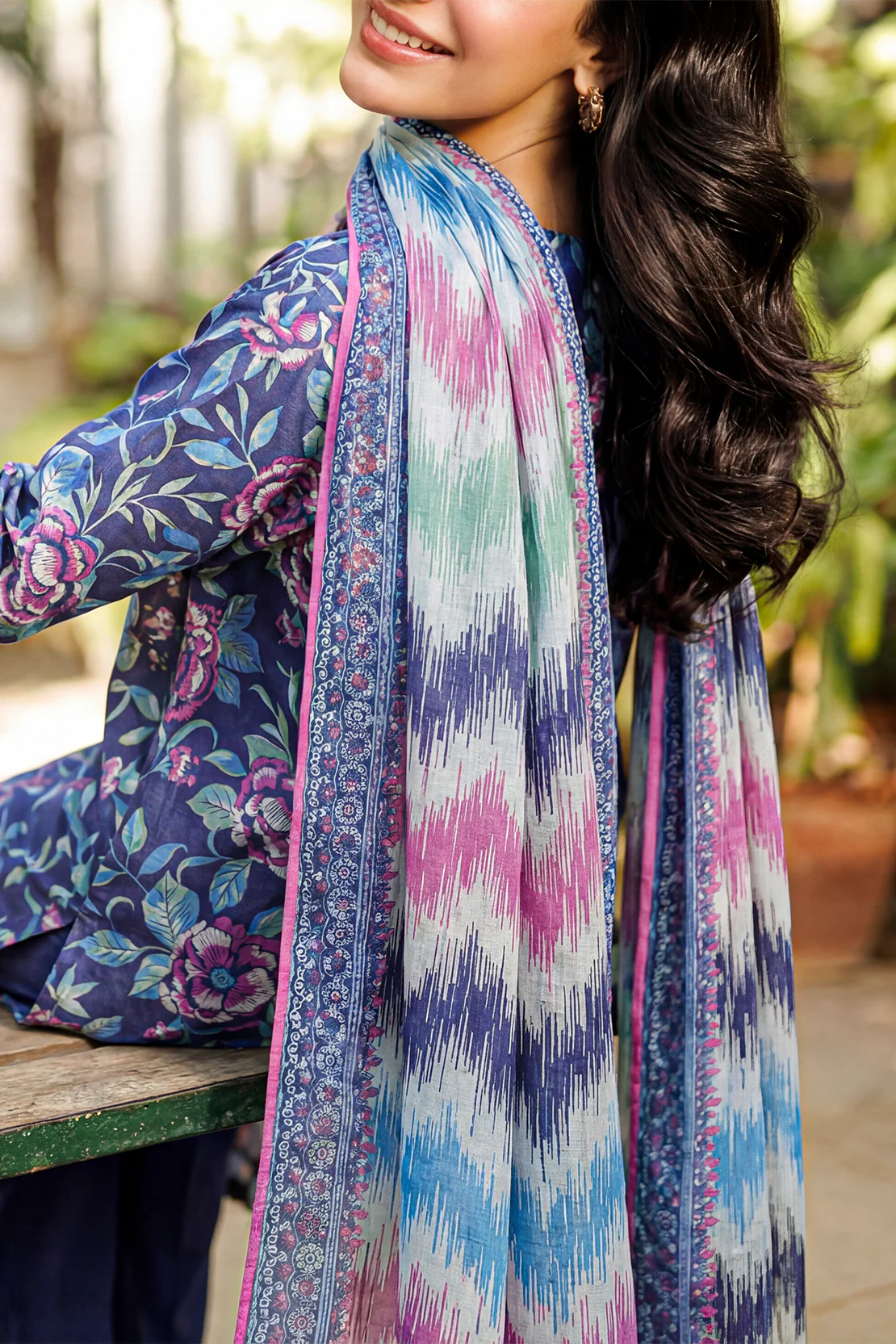 Unstitched Printed Embroidered Lawn 2 Piece (Shirt/Dupatta) - Image 3