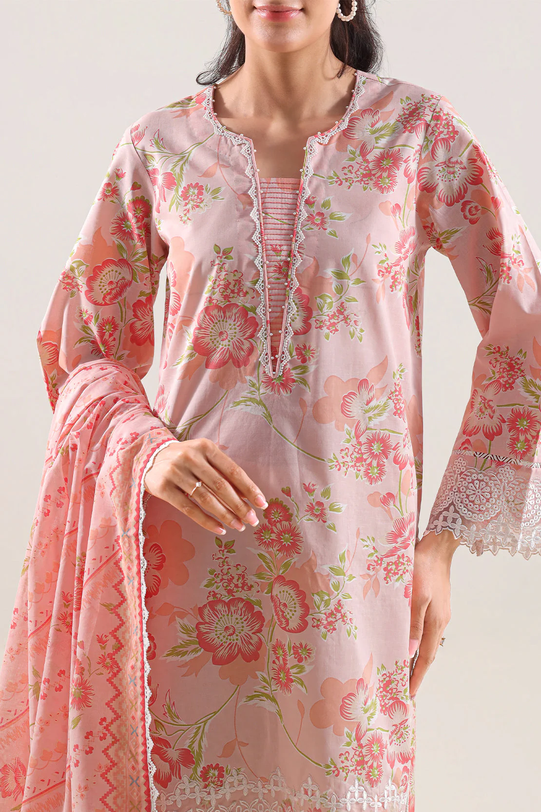 Unstitched Printed Embroidered Lawn 2 Piece (Shirt/Dupatta) - Image 2