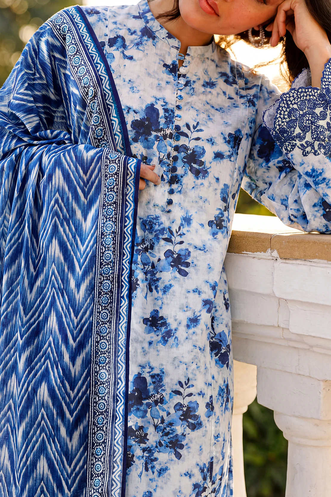 Unstitched Printed Embroidered Lawn 3 Piece - Image 3