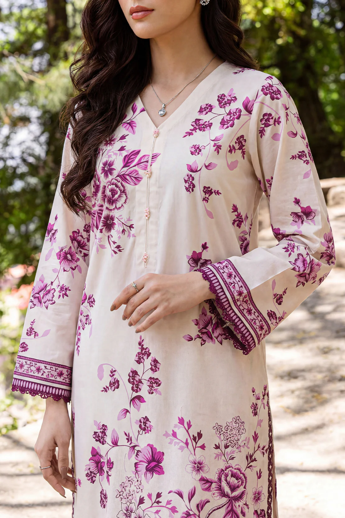 Unstitched Printed Embroidered Lawn 3 Piece - Image 3