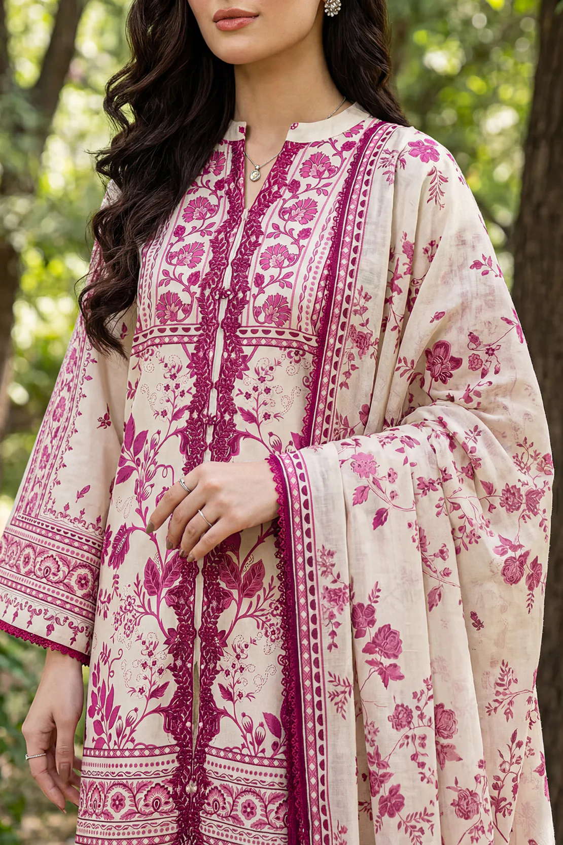 Unstitched Printed Embroidered Lawn 3 Piece - Image 4