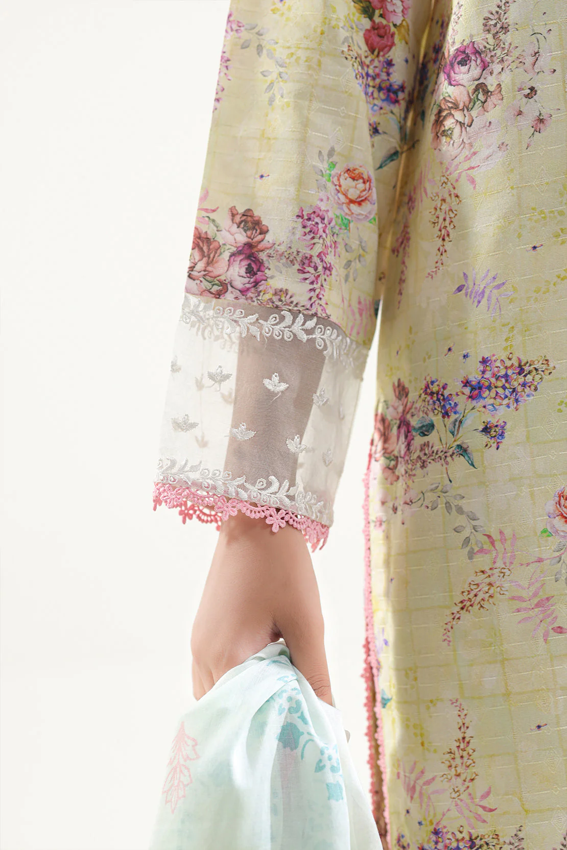 Unstitched Printed Embroidered Self Jacquard 2 Piece (Shirt/Dupatta) - Image 6