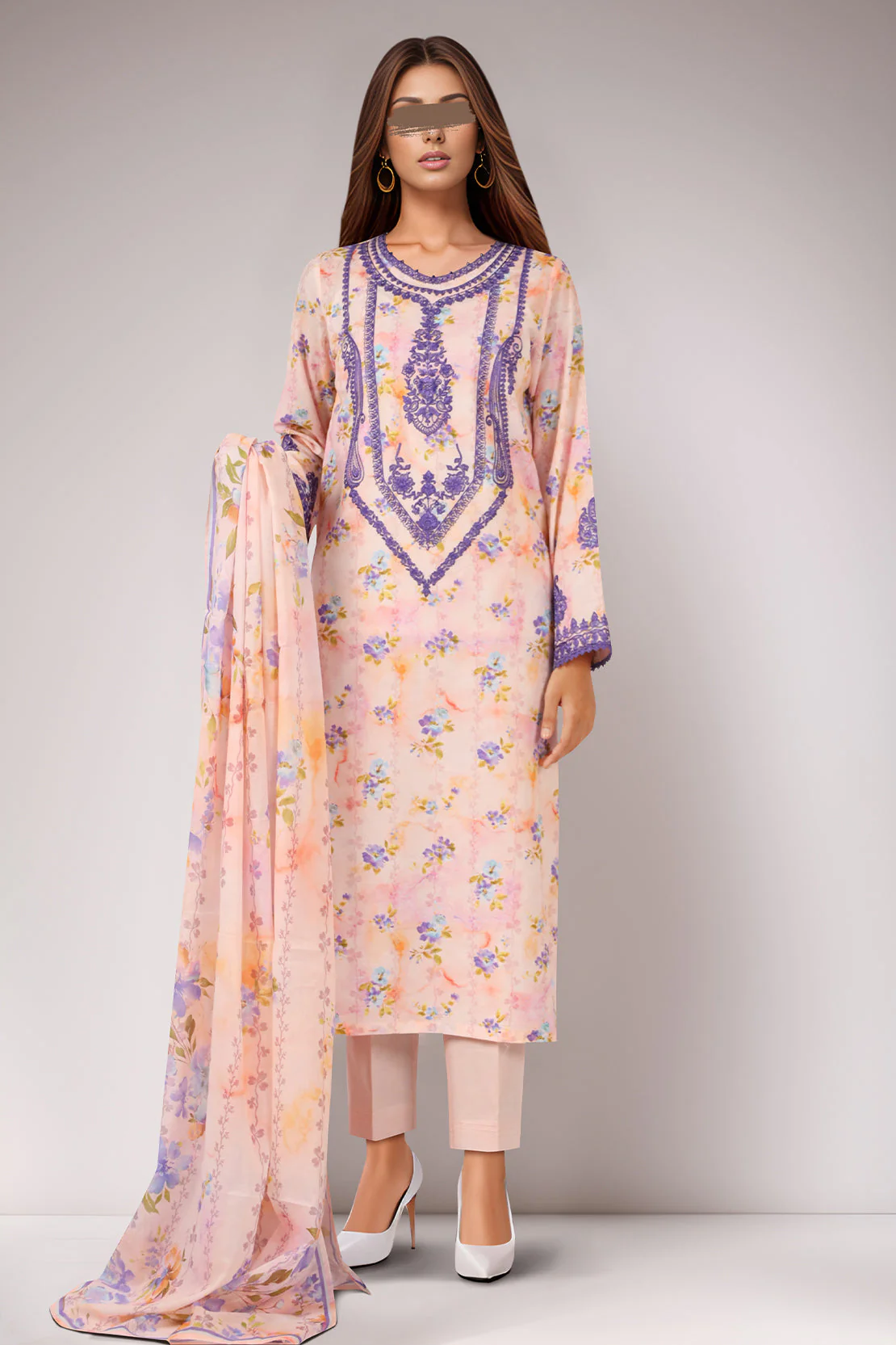 Unstitched Printed Embroidered Self Jacquard 2 Piece (Shirt/Trouser)
