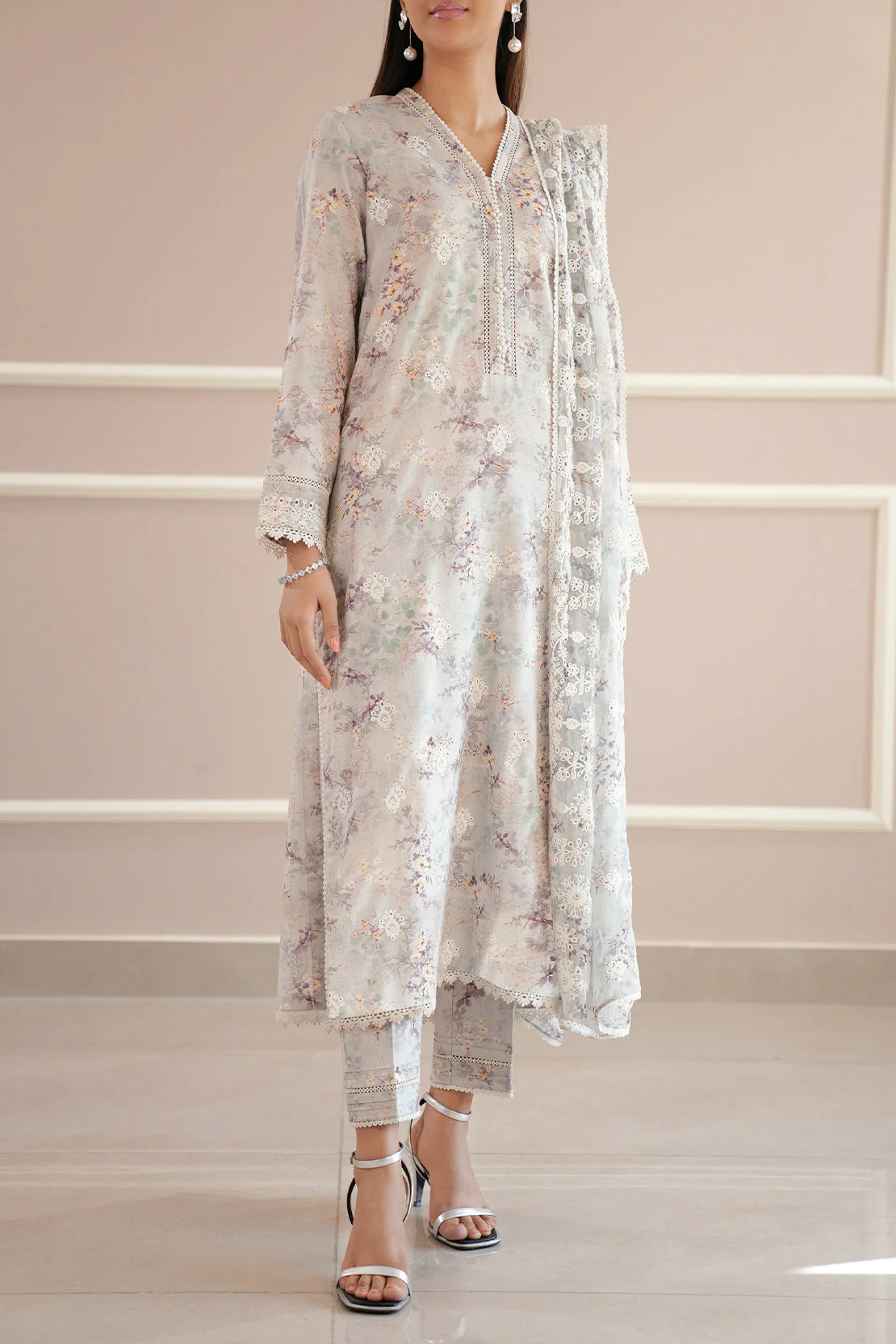 Unstitched Printed Embroidered Self Jacquard 2 Piece (Shirt/Trouser) - Image 3