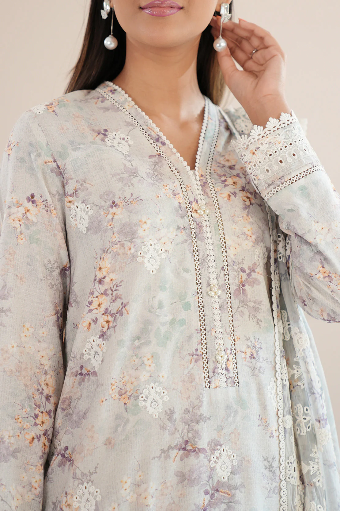 Unstitched Printed Embroidered Self Jacquard 2 Piece (Shirt/Trouser) - Image 5
