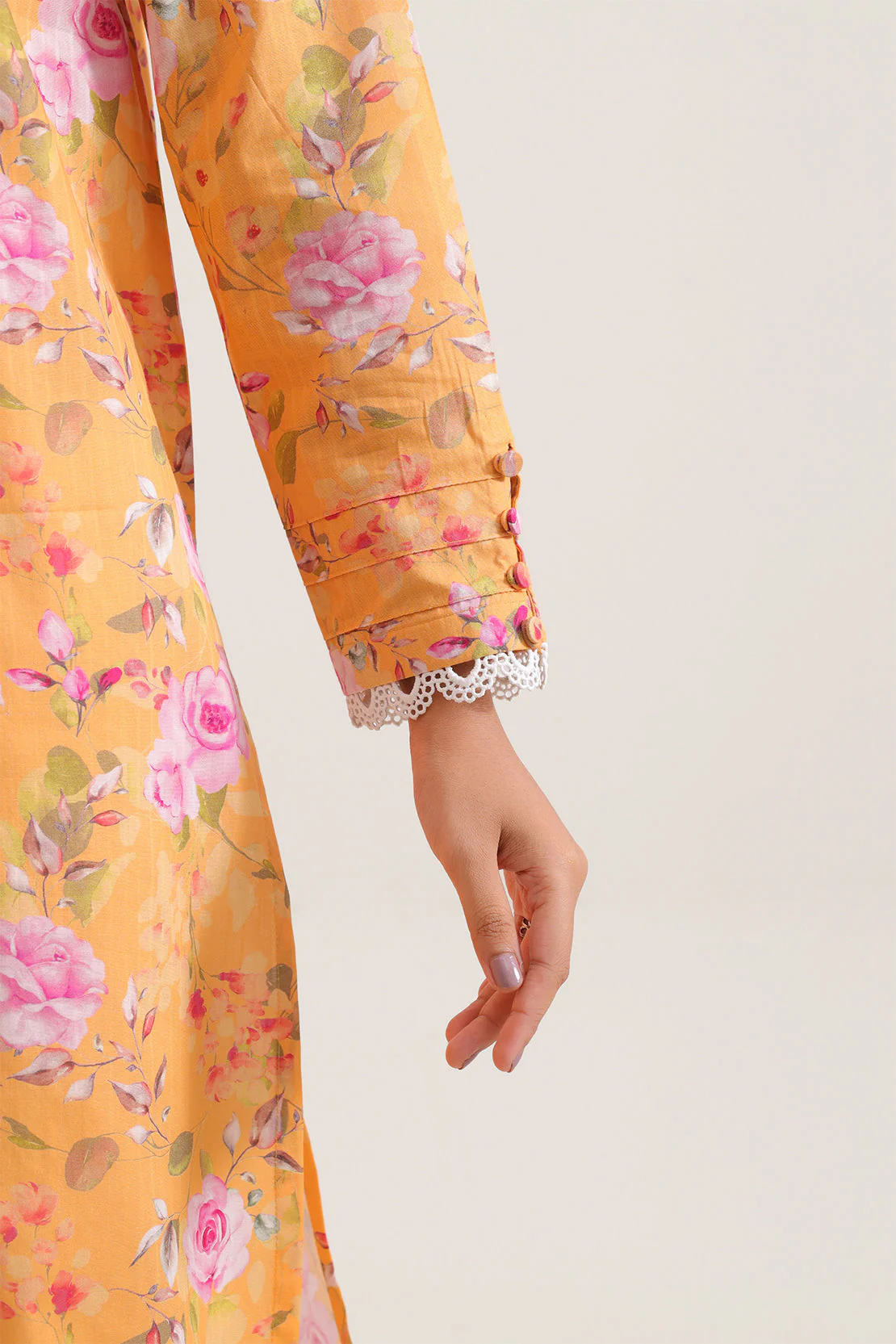 Unstitched Printed Embroidered Strip Lawn 3 Piece With Chiffon Dupatta - Image 4
